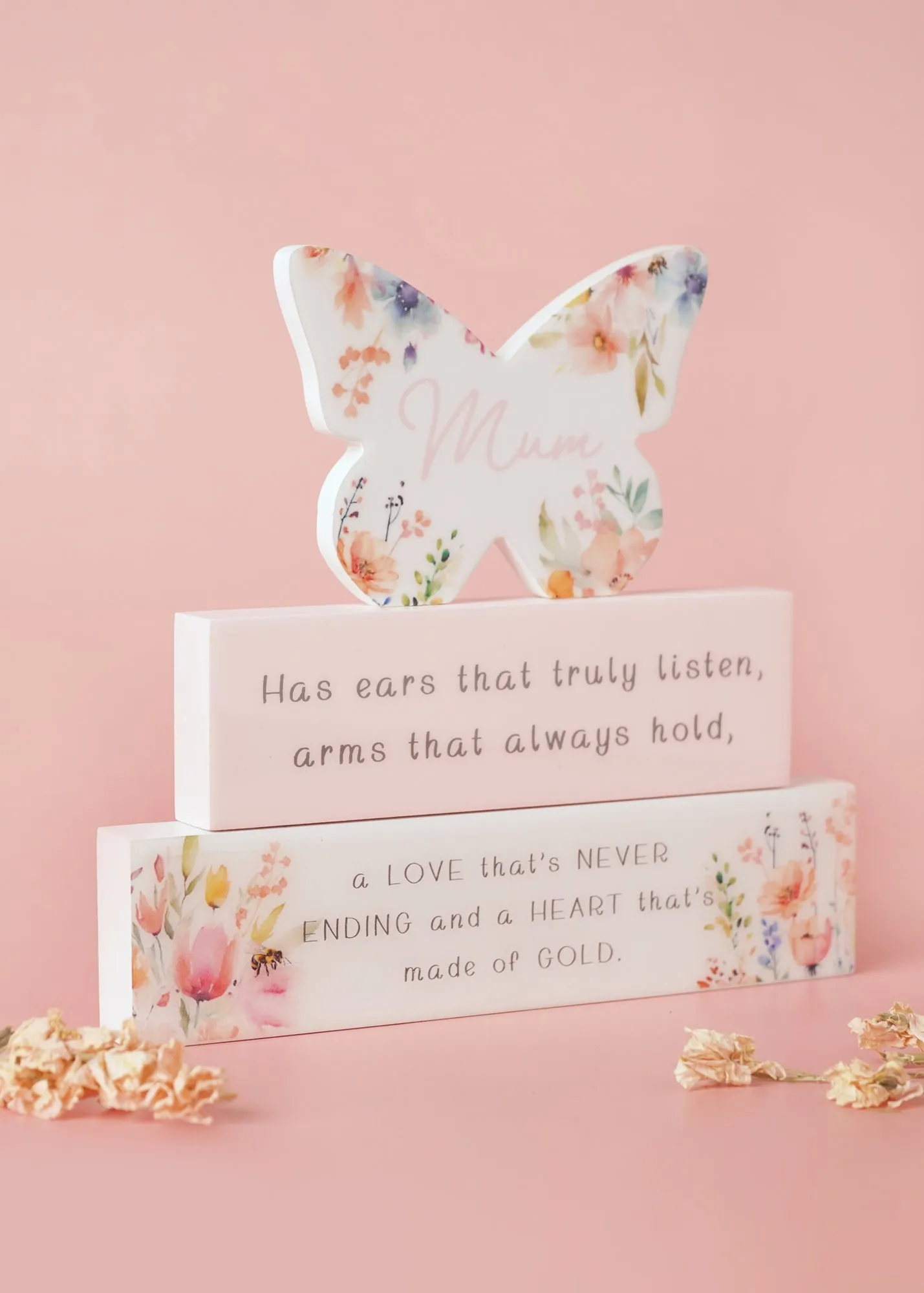 Stacking Plaque Mum - White, Ceramic product