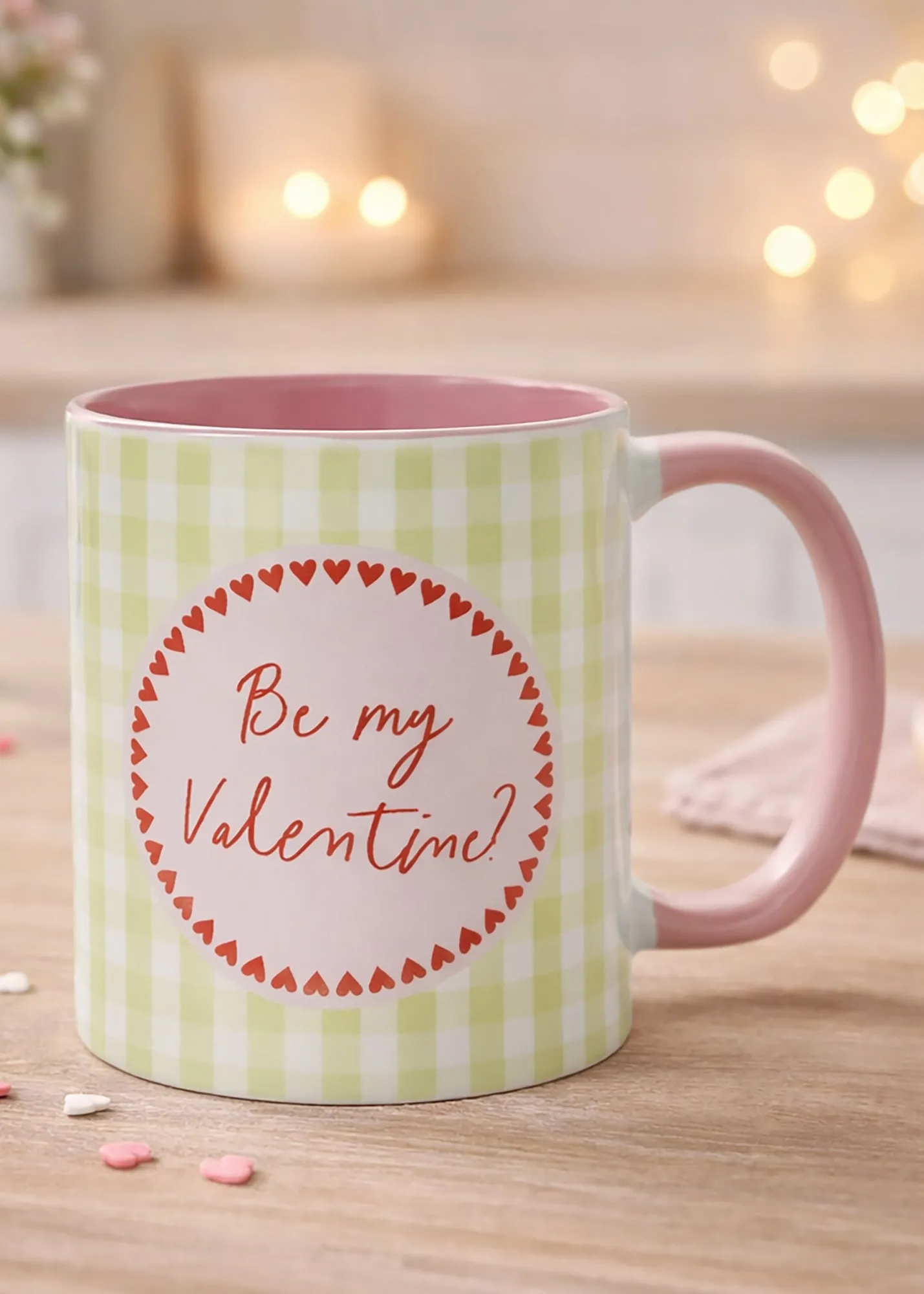 Love Is Sweet 'Be My Valentine' Handled Mug - Pink, Ceramic product