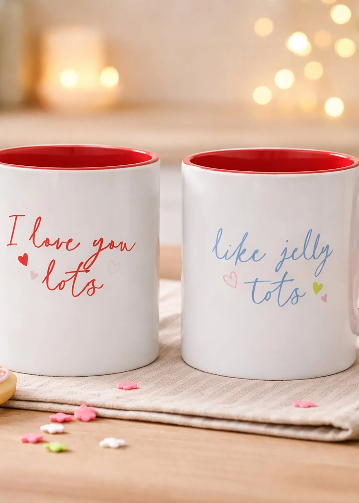Love Is Sweet Pair of Mugs I Love You Lots Like Jelly Tots - Multi product