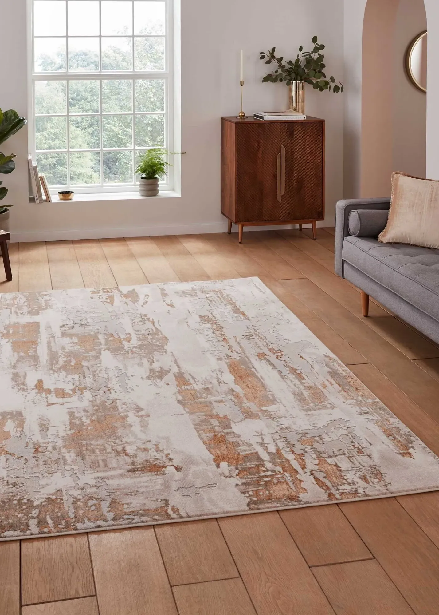 Apollo Abstract Rectangle Rug - Bronze, Polypropylene Polyester product