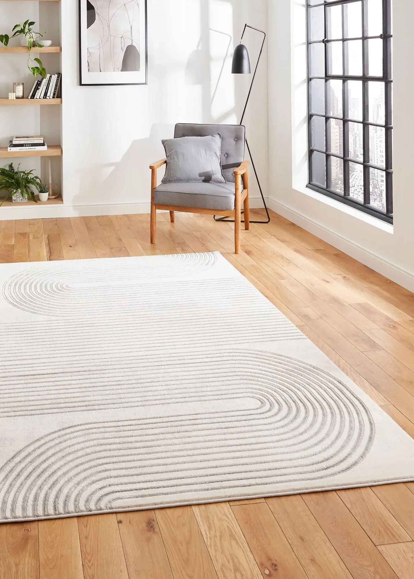 Apollo Linear Rectangle Rug - White product