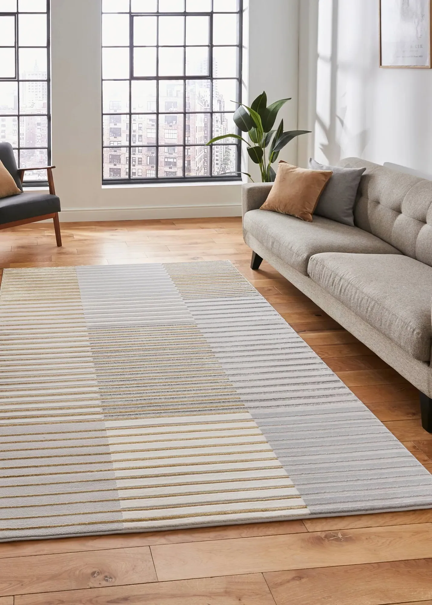 Apollo Linear Rug - Grey, Polypropylene & Polyester product