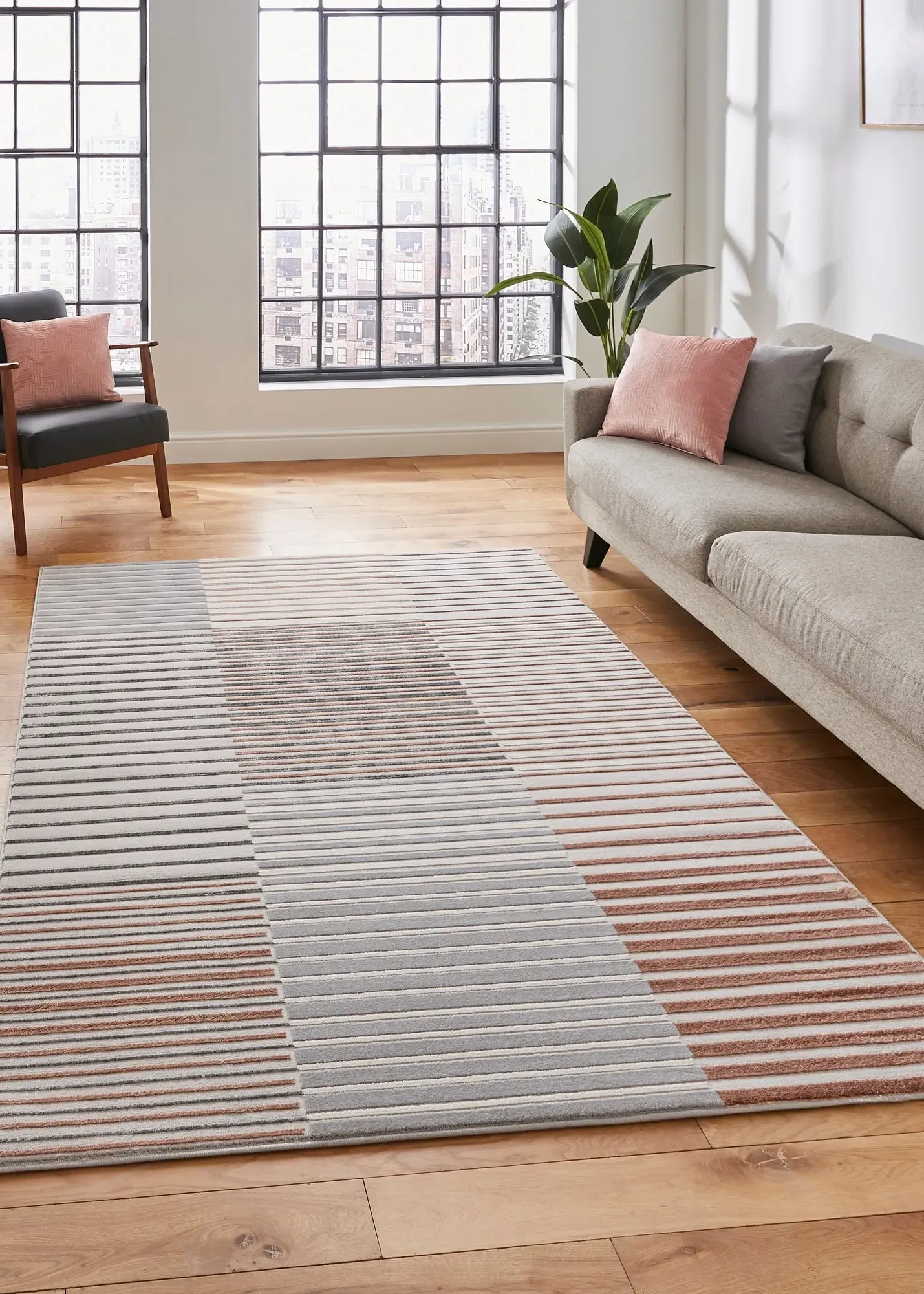 Apollo Linear Rug - Pink, Polypropylene & Polyester product