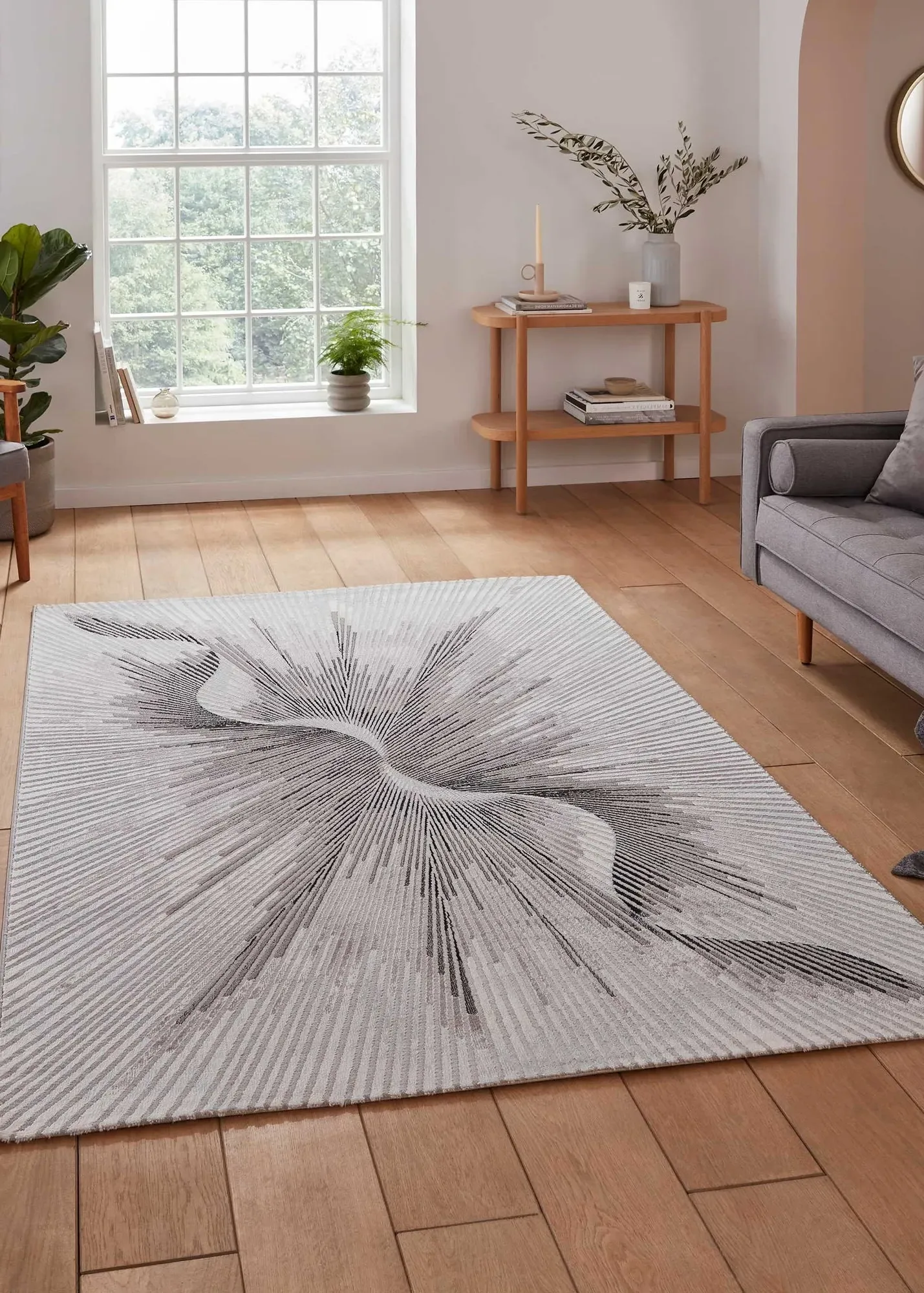 Creation Abstract Rug - Silver, Polyester product