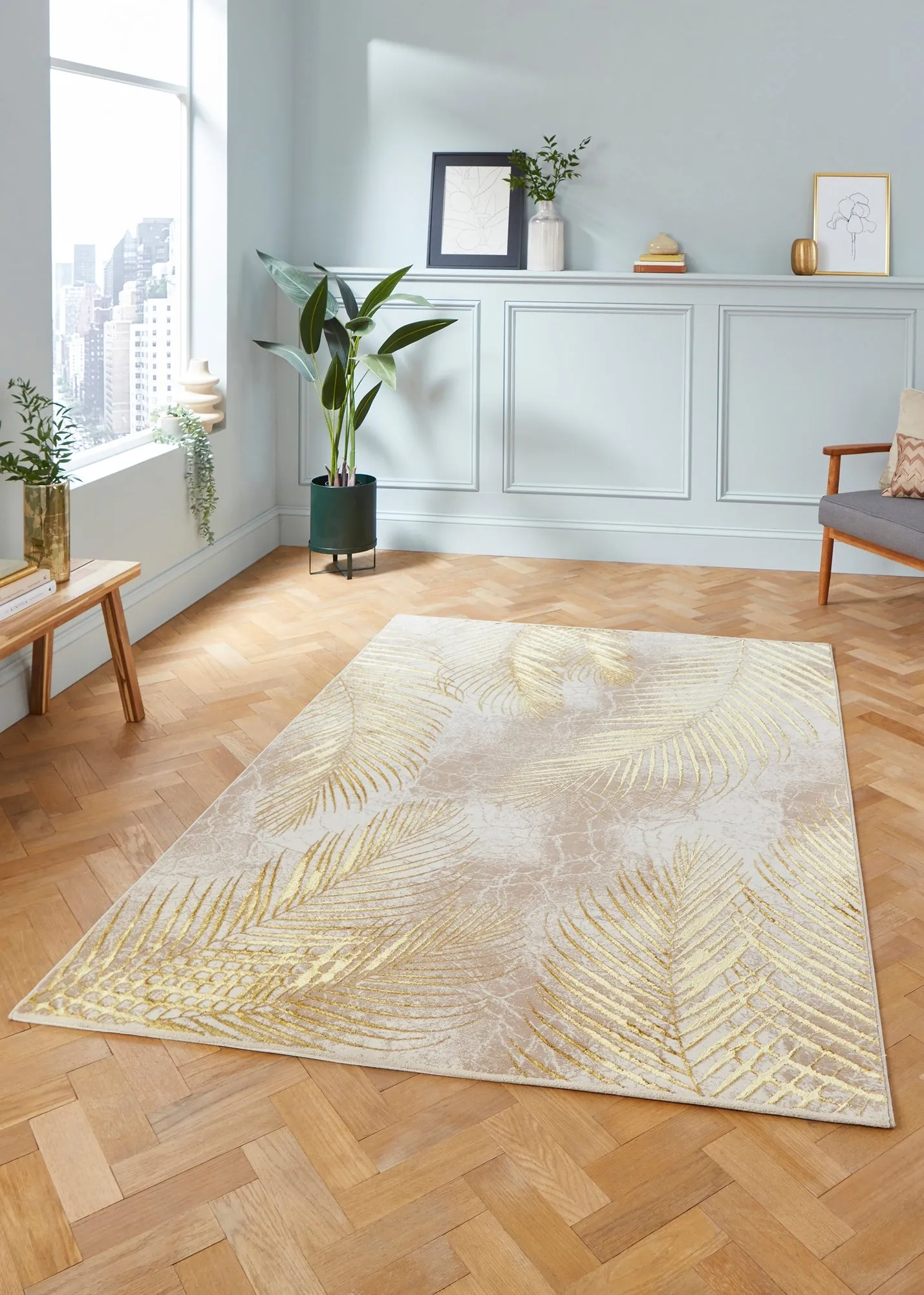 Creation Botanical Rug - Gold, Polyester product