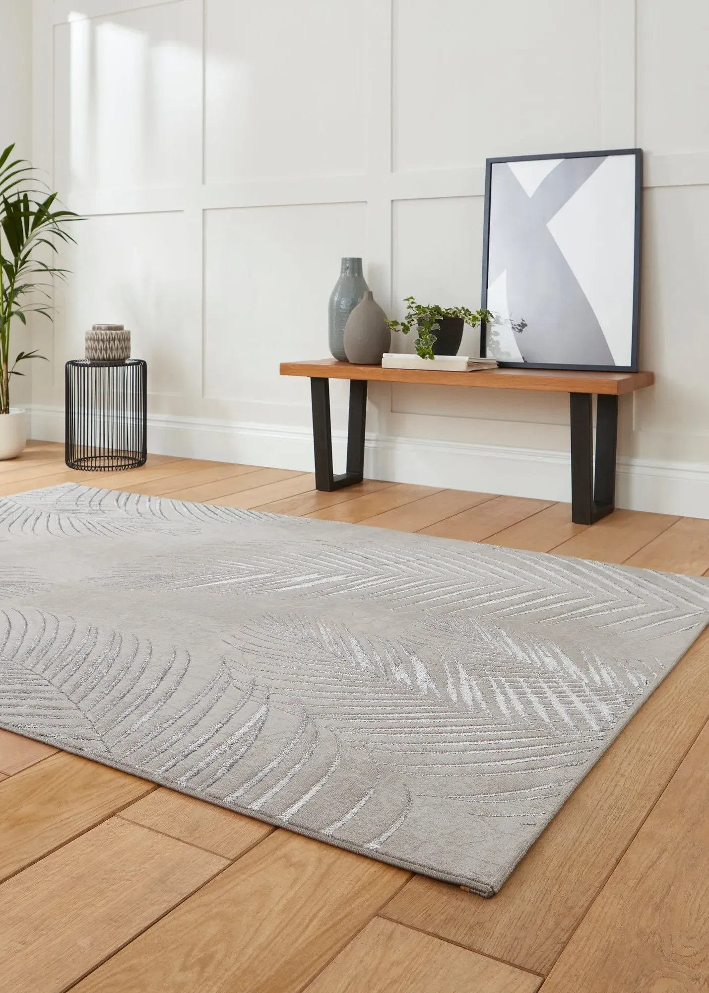 Creation Botanical Rug - Grey, Polyester product