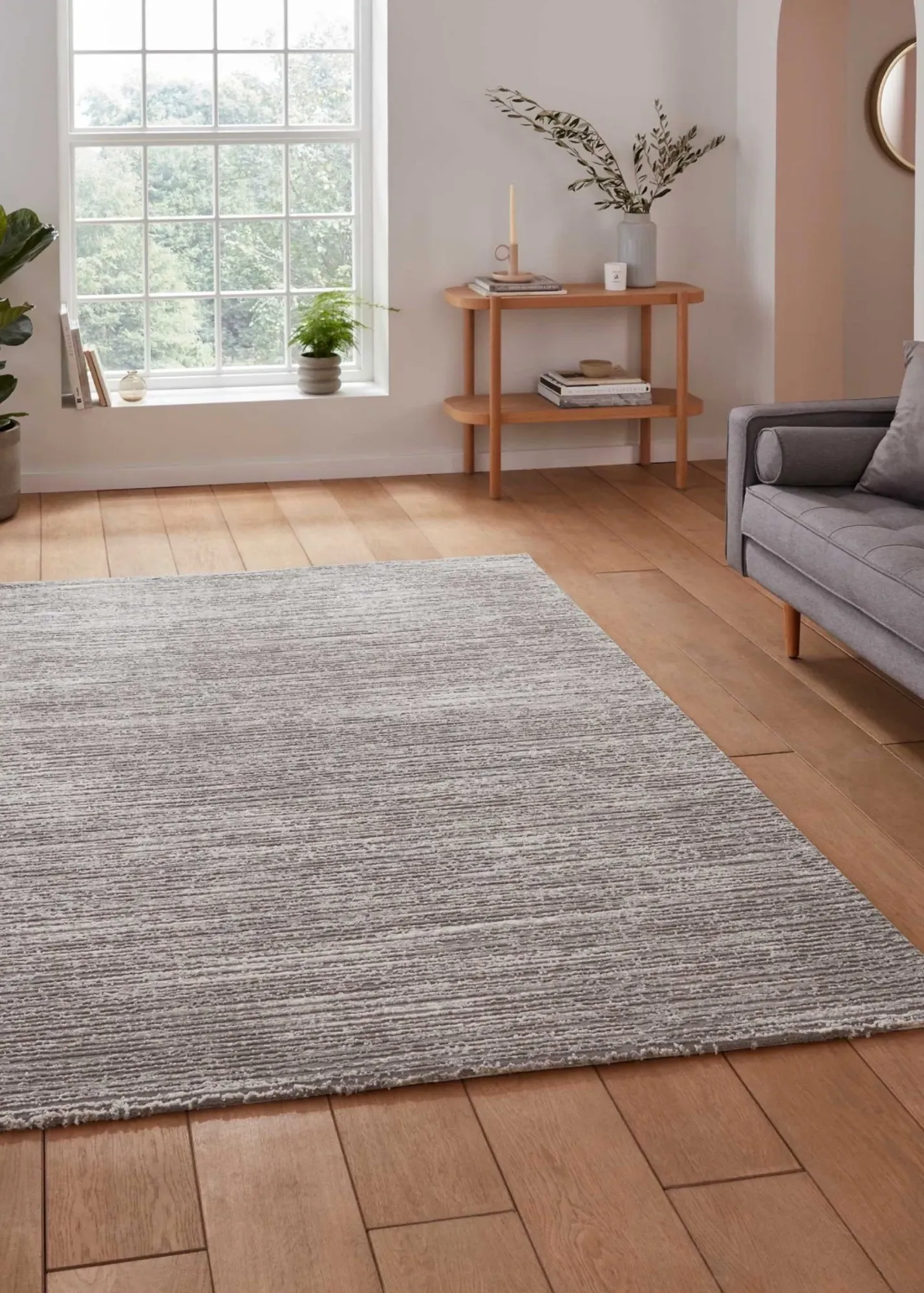 Flores Rectangle Rug - Grey, Recycled Polyester product