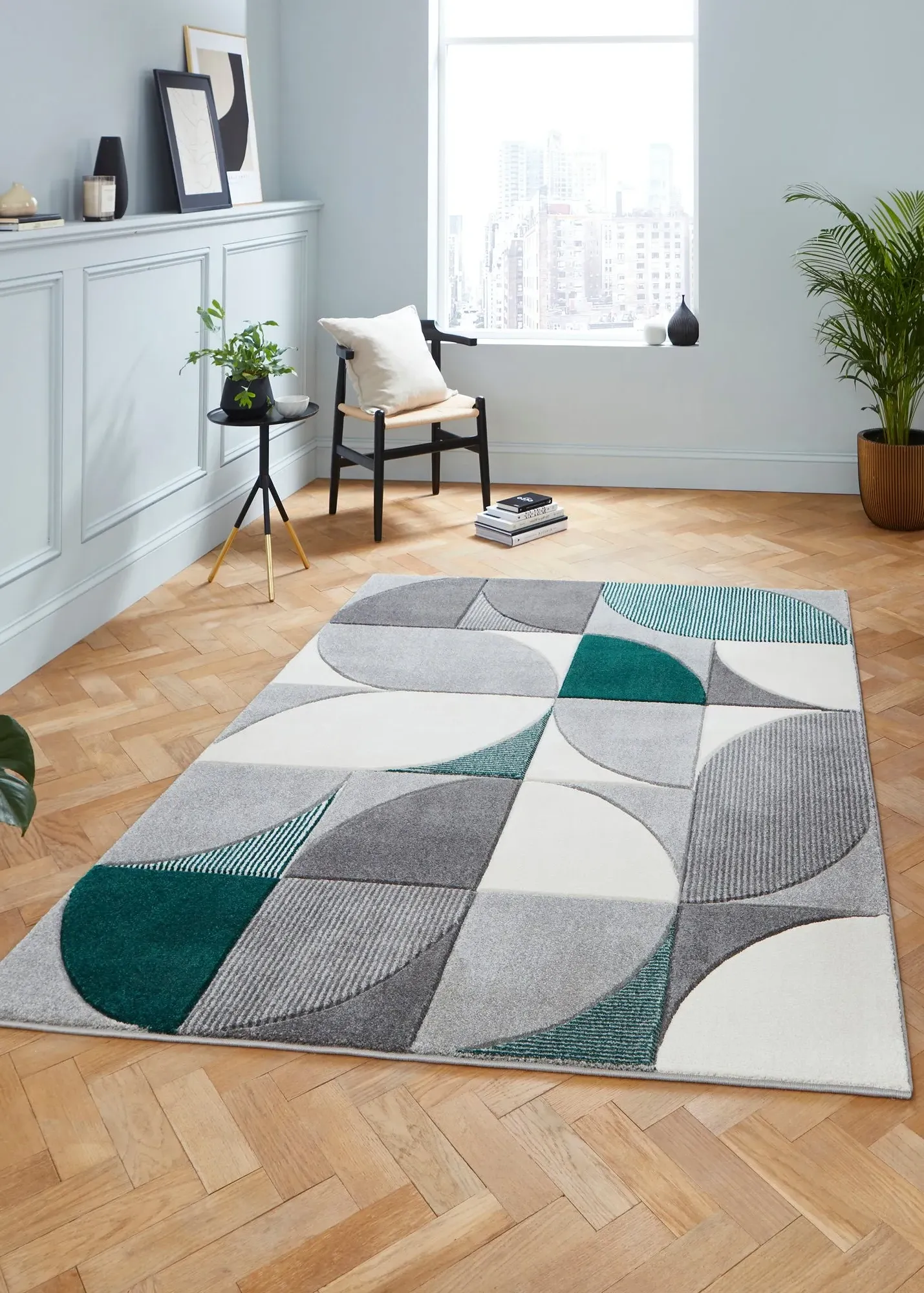 Matrix Geometric Rug - Green, Polypropylene product