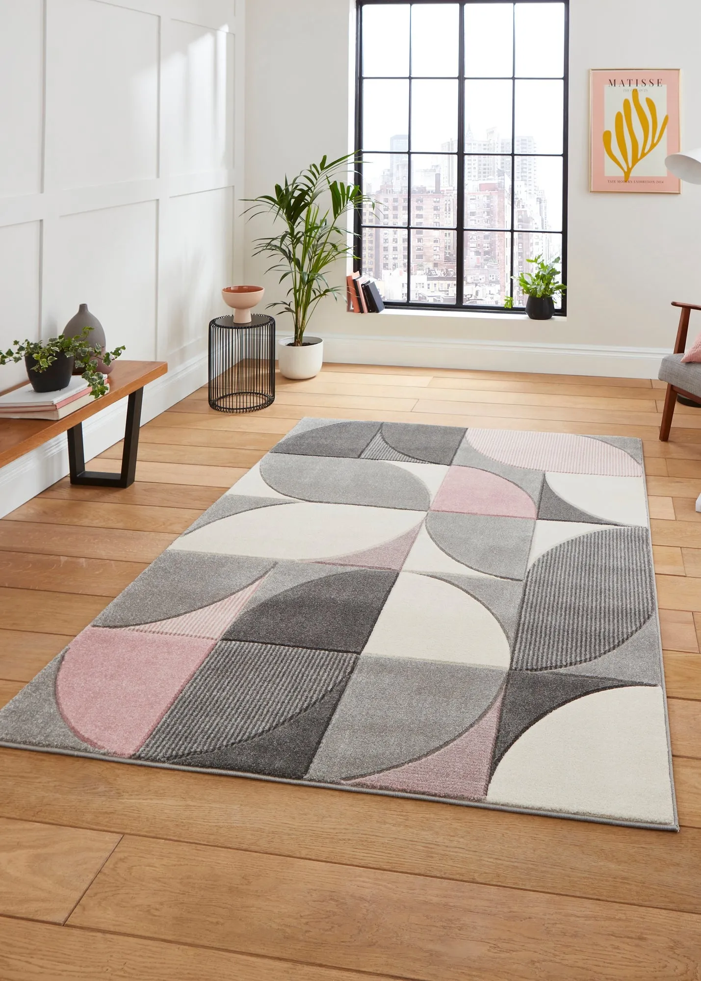 Matrix Geometric Rug - Pink, Polypropylene product