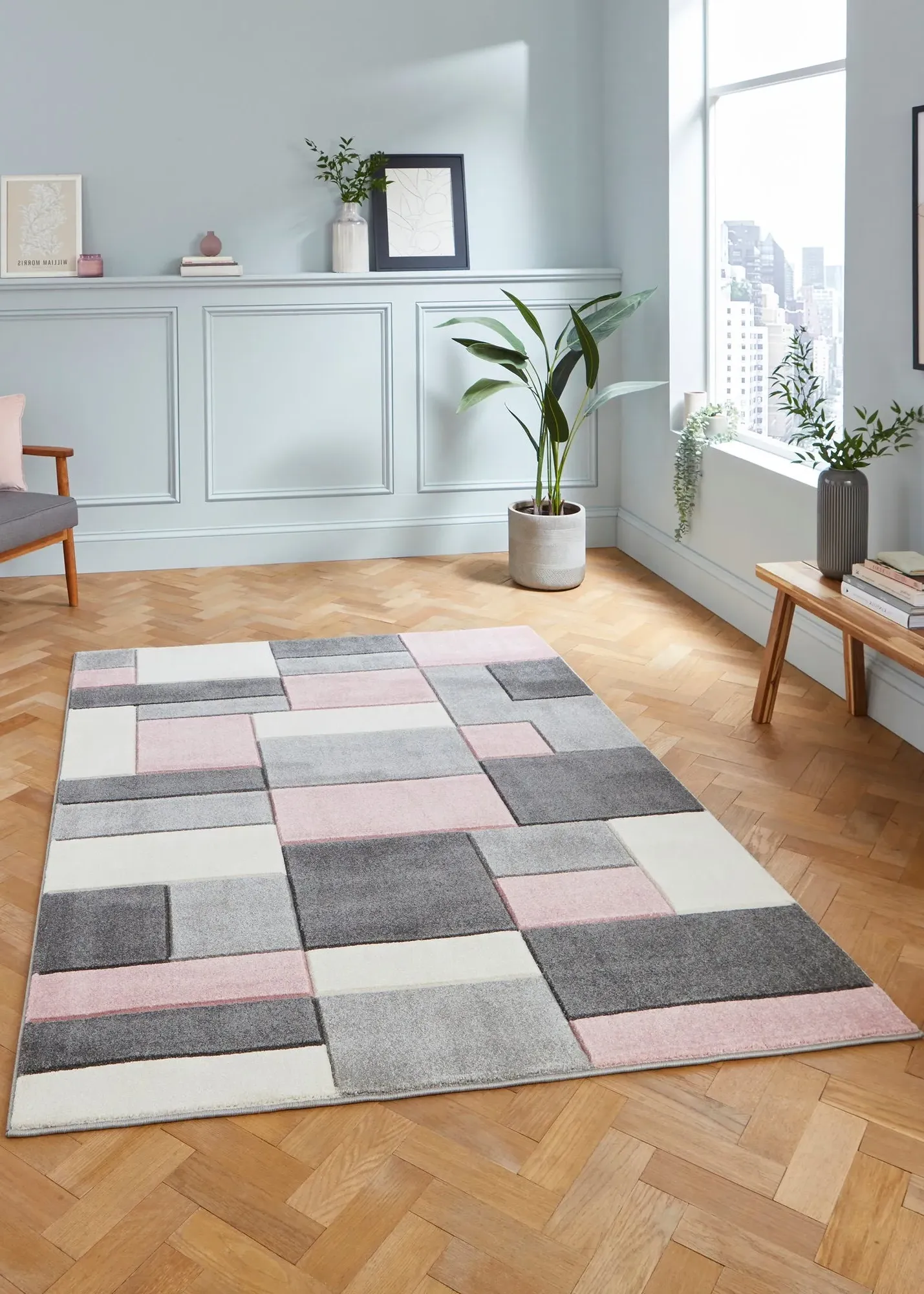 Matrix Geometric Rug - Pink, Polypropylene product