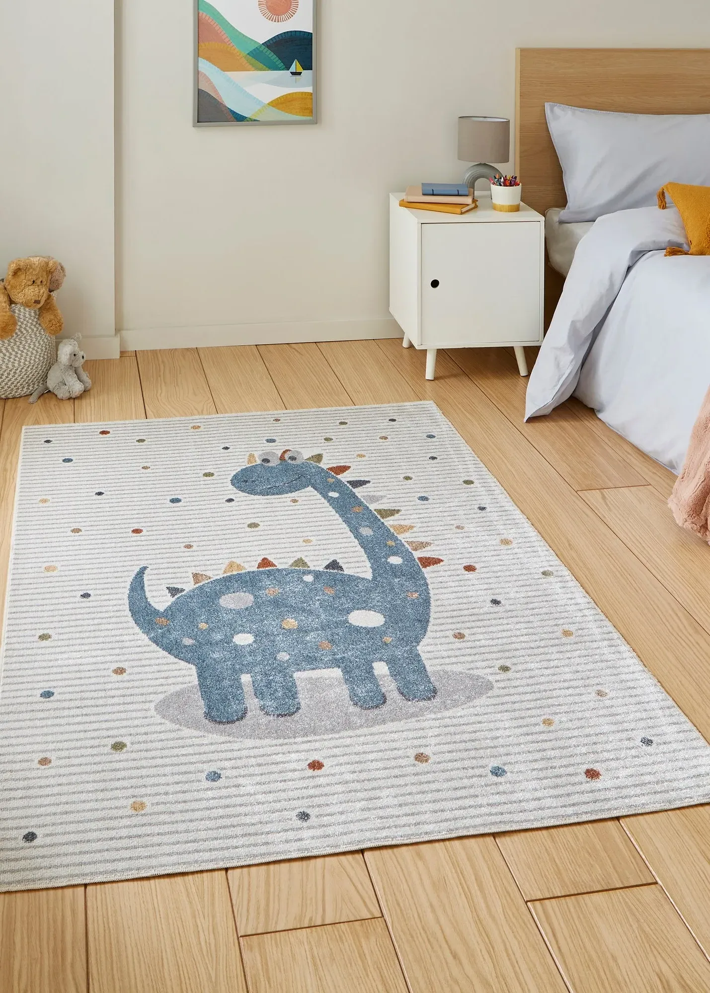 Vida Kids Dinosaur Washable Rug - Multi, Recycled Polypropylene product
