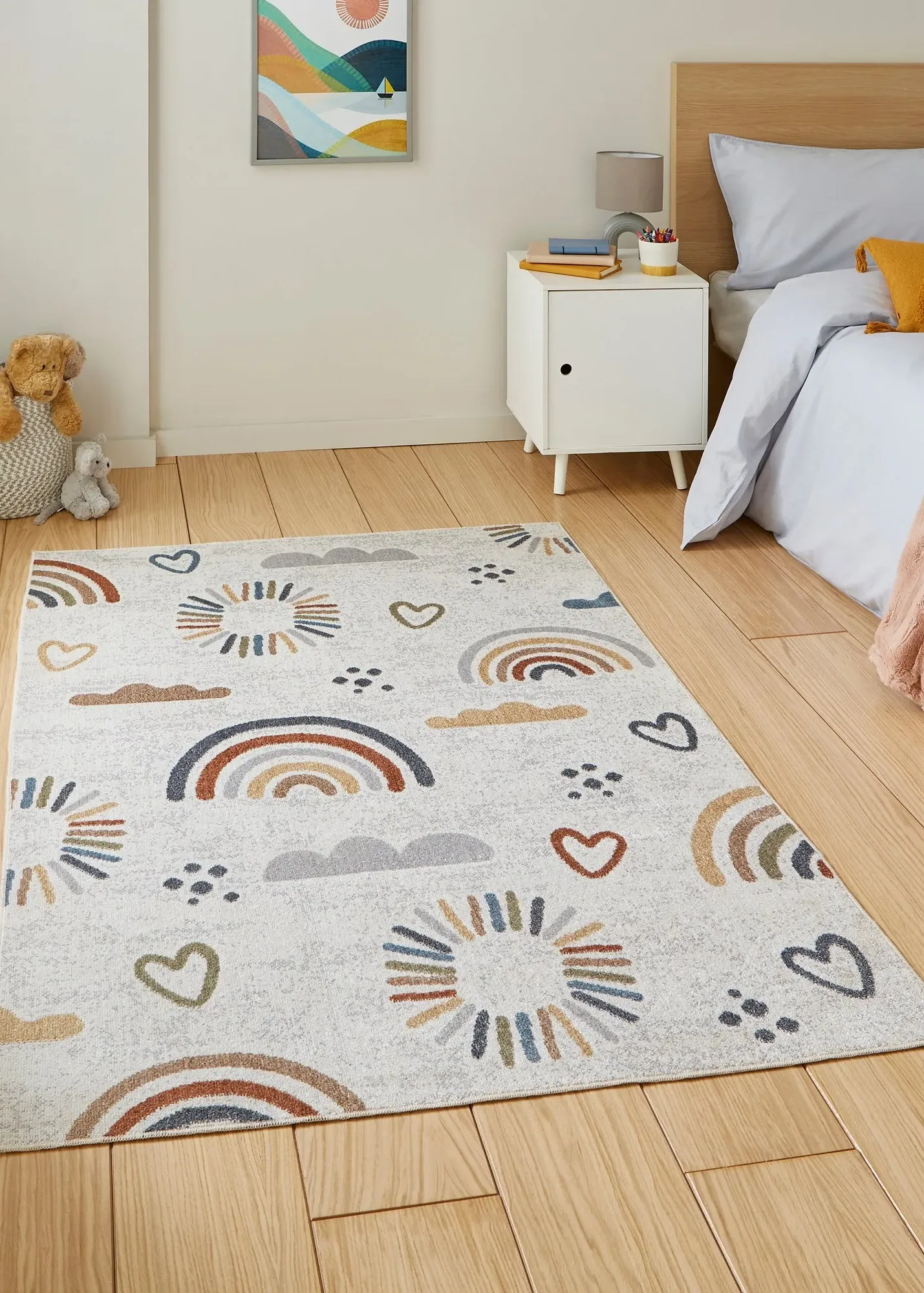 Vida Kids Rainbow Sun Washable Rug - Multi product