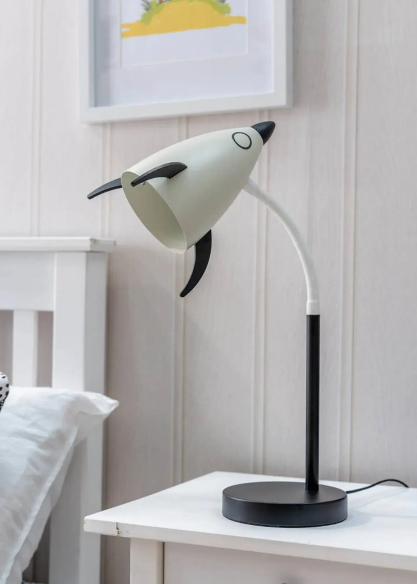 Rocket Table Lamp with Tapered Shade - Blue, Metal product