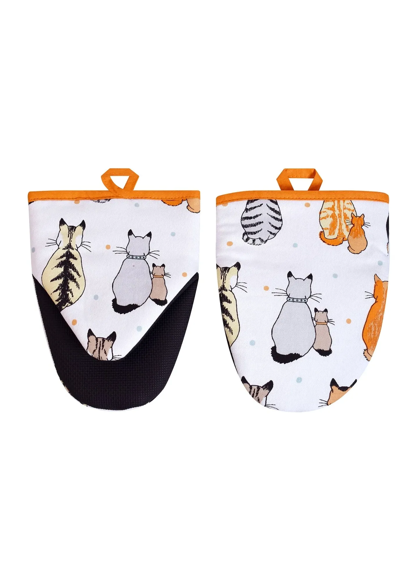 Cats In Waiting Microwave Mitts - Orange, Cotton product