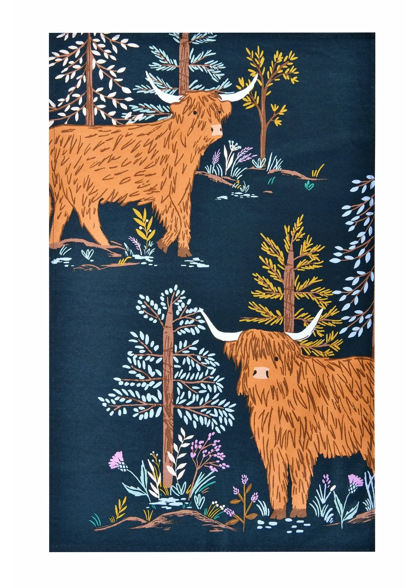 Connie the Cow Tea Towel - Navy, Cotton product