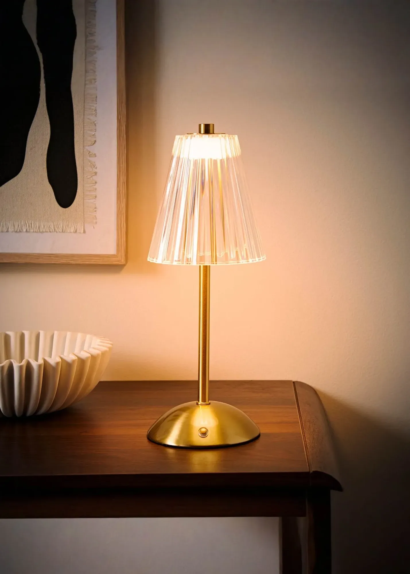 Allie LED Rechargeable Portable Wireless Table Lamp - Gold product