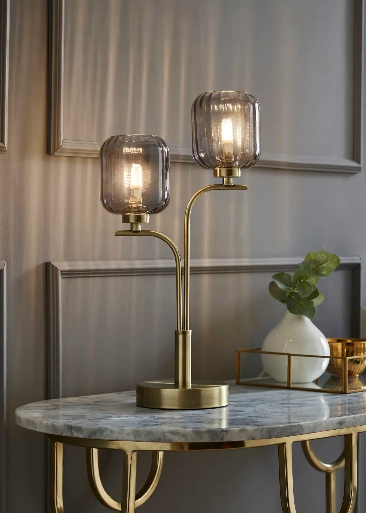 Amelie Table Lamp with Rectangular Shade - Gold, Metal product