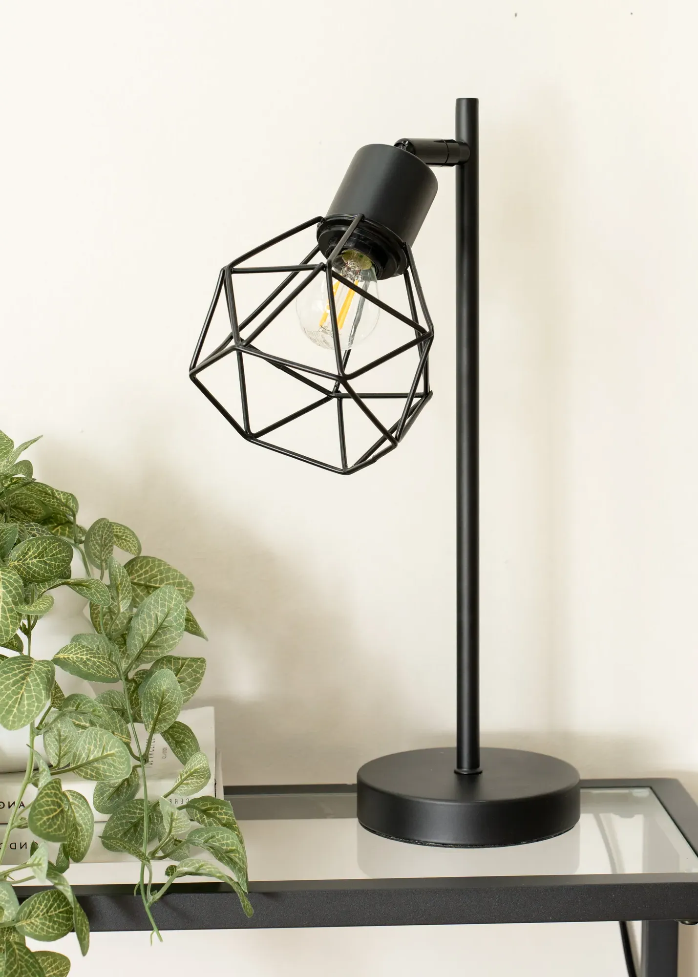 Angus Adjustable Table Lamp with Shade - Black, Metal product