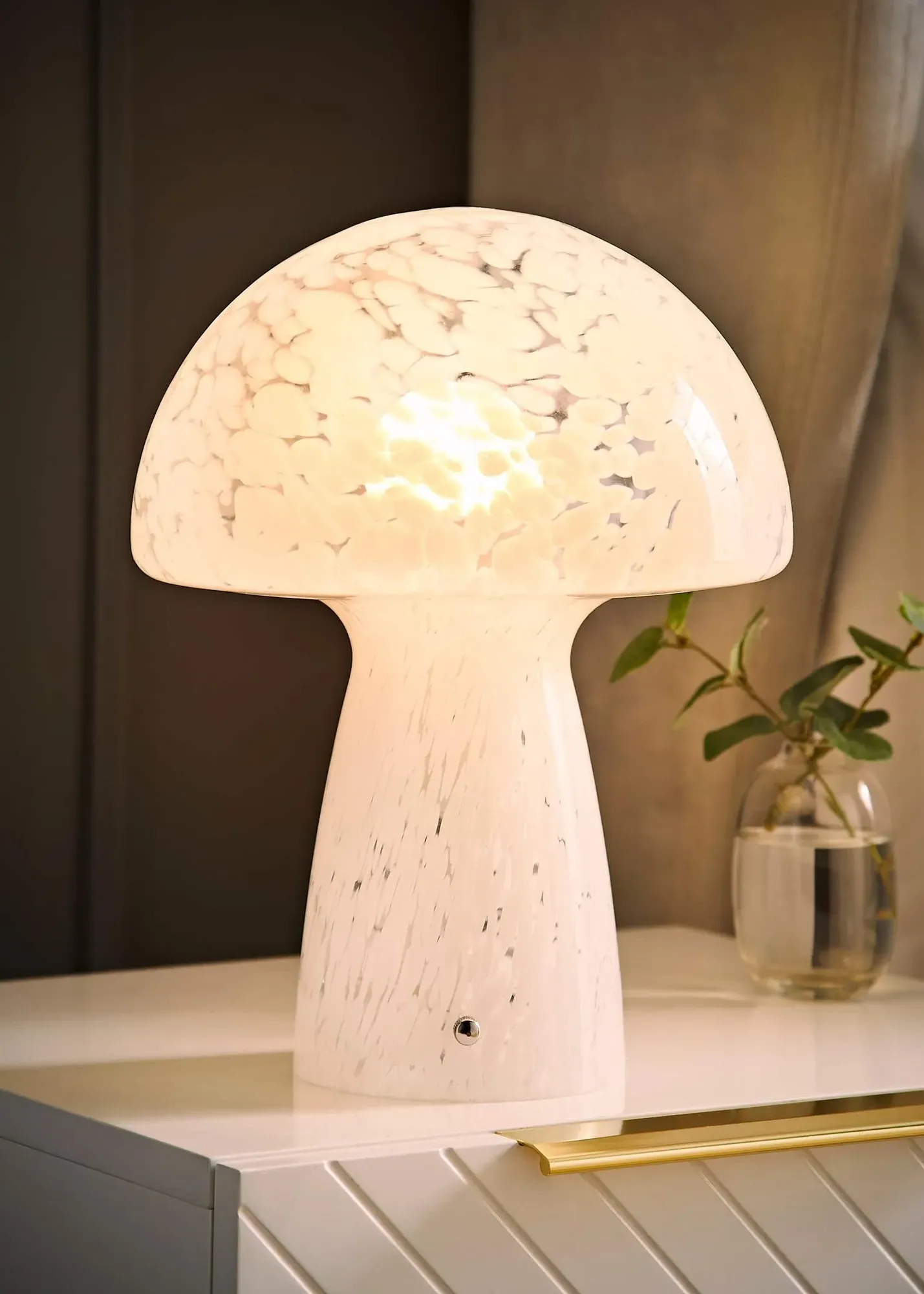 Beau Confetti Mushroom Glass Table Lamp - White product
