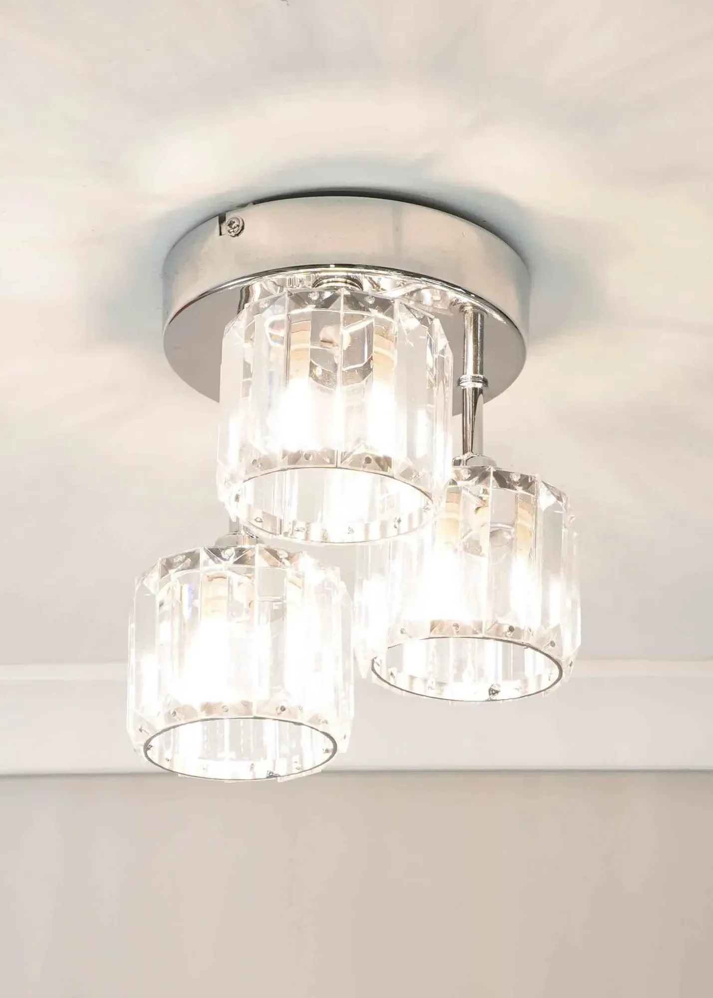 Beth Semi-Flush Ceiling Light with Shade - Silver product