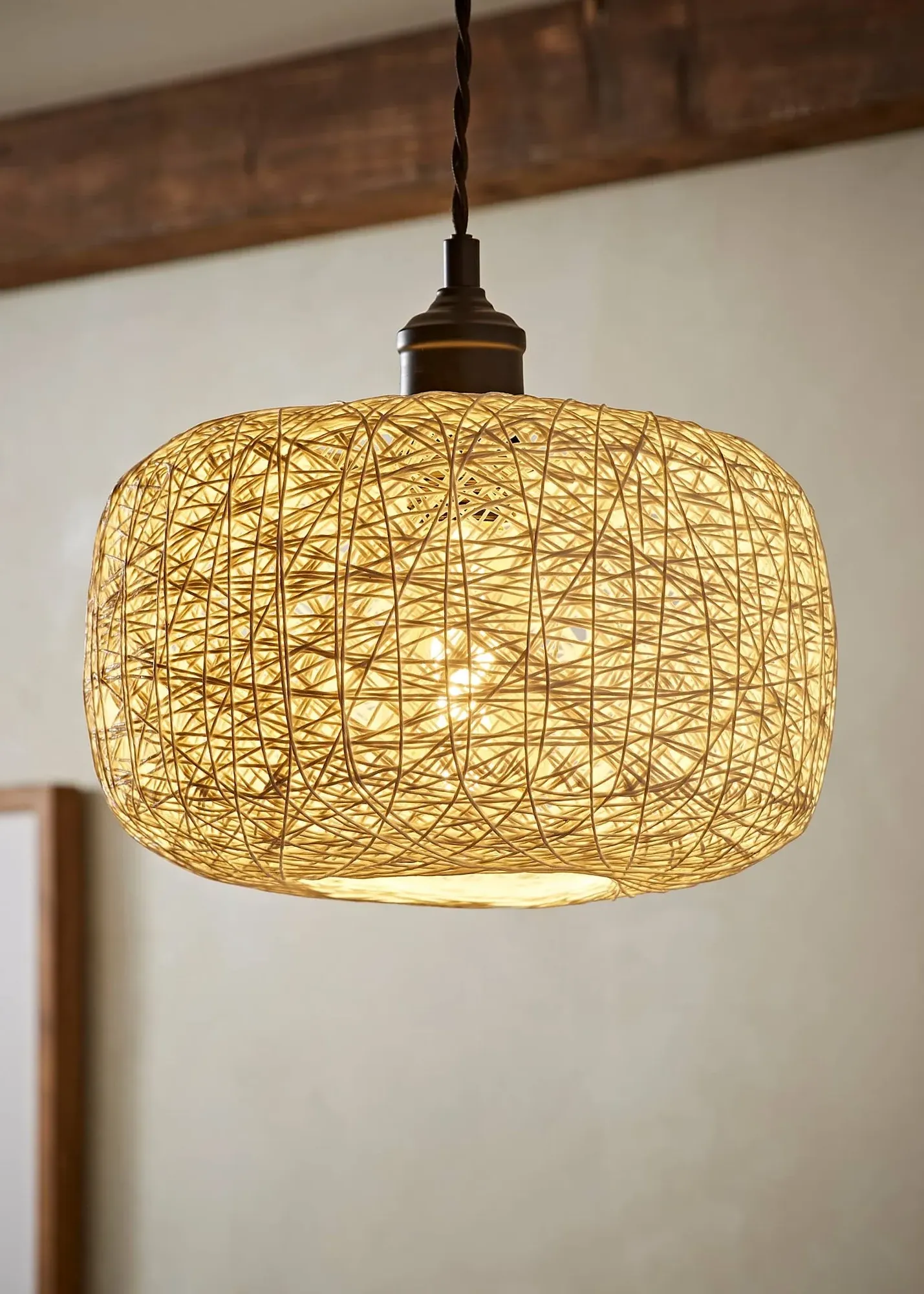 Bjorn Rattan Easy Fit Ceiling Lampshade - White product
