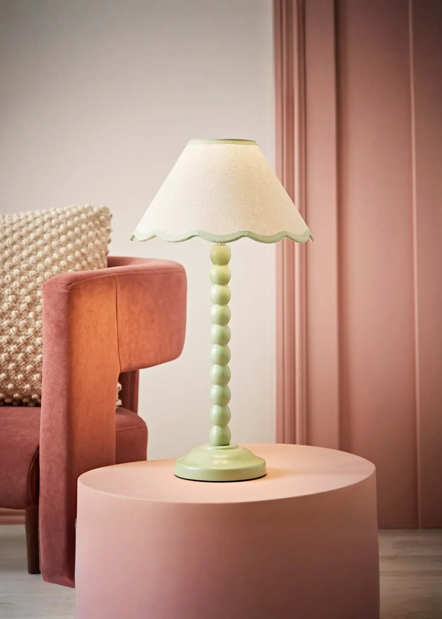 Bobbles Table Lamp with Small Tapered Shade - Green product