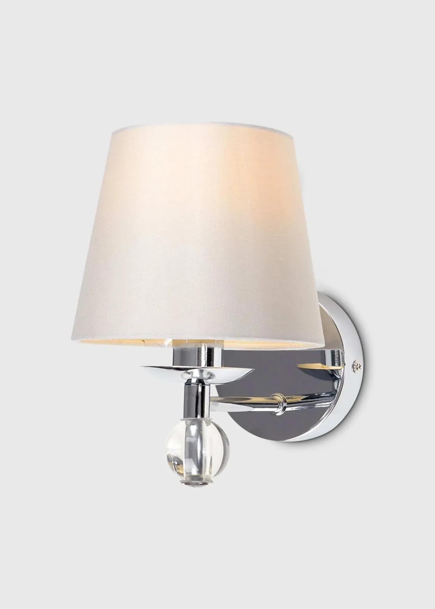 Bryantt Single Crystal Wall Light with Shade - Grey, Chrome product