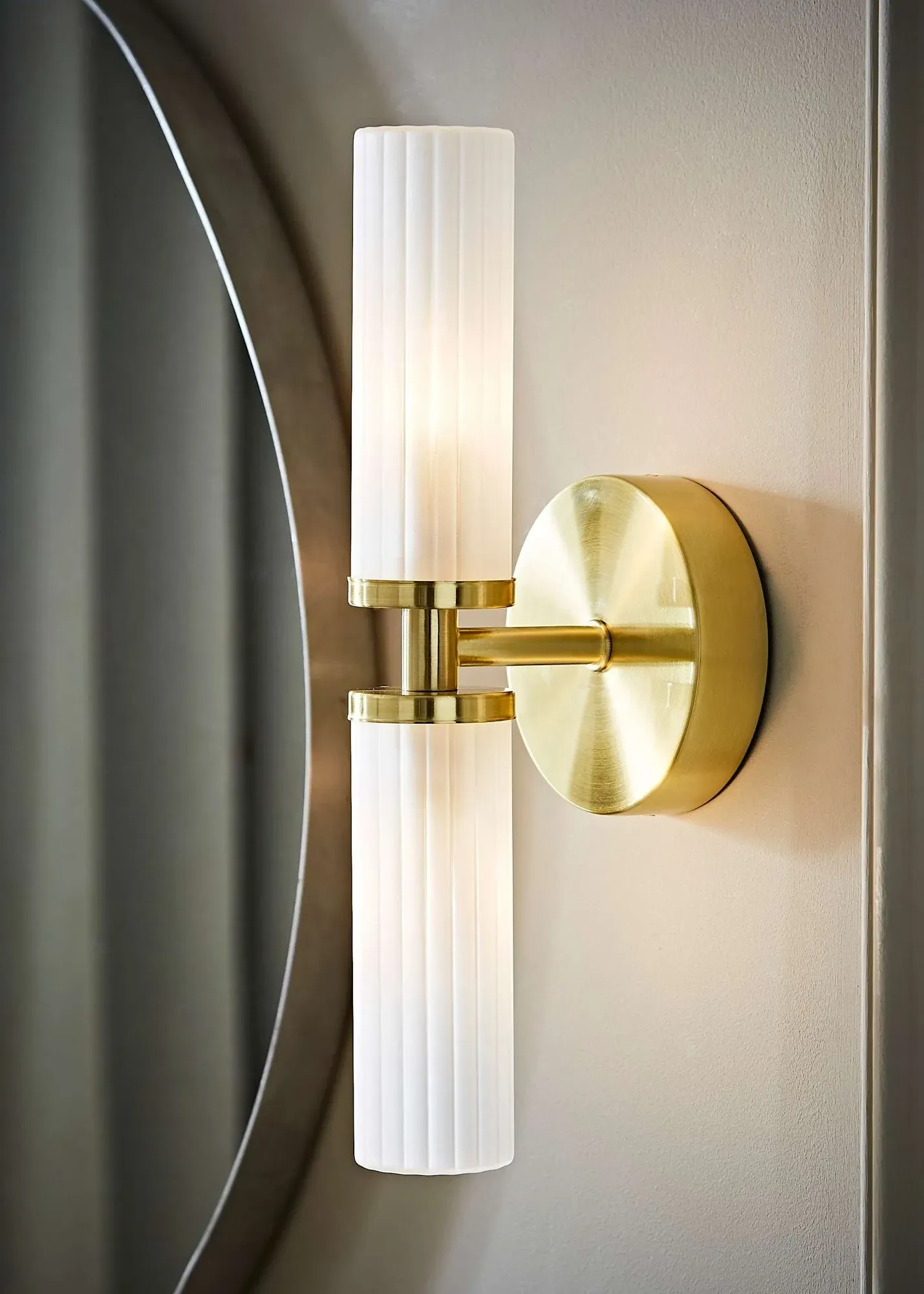 Canya Drum Shade Wall Light - Gold, Metal product
