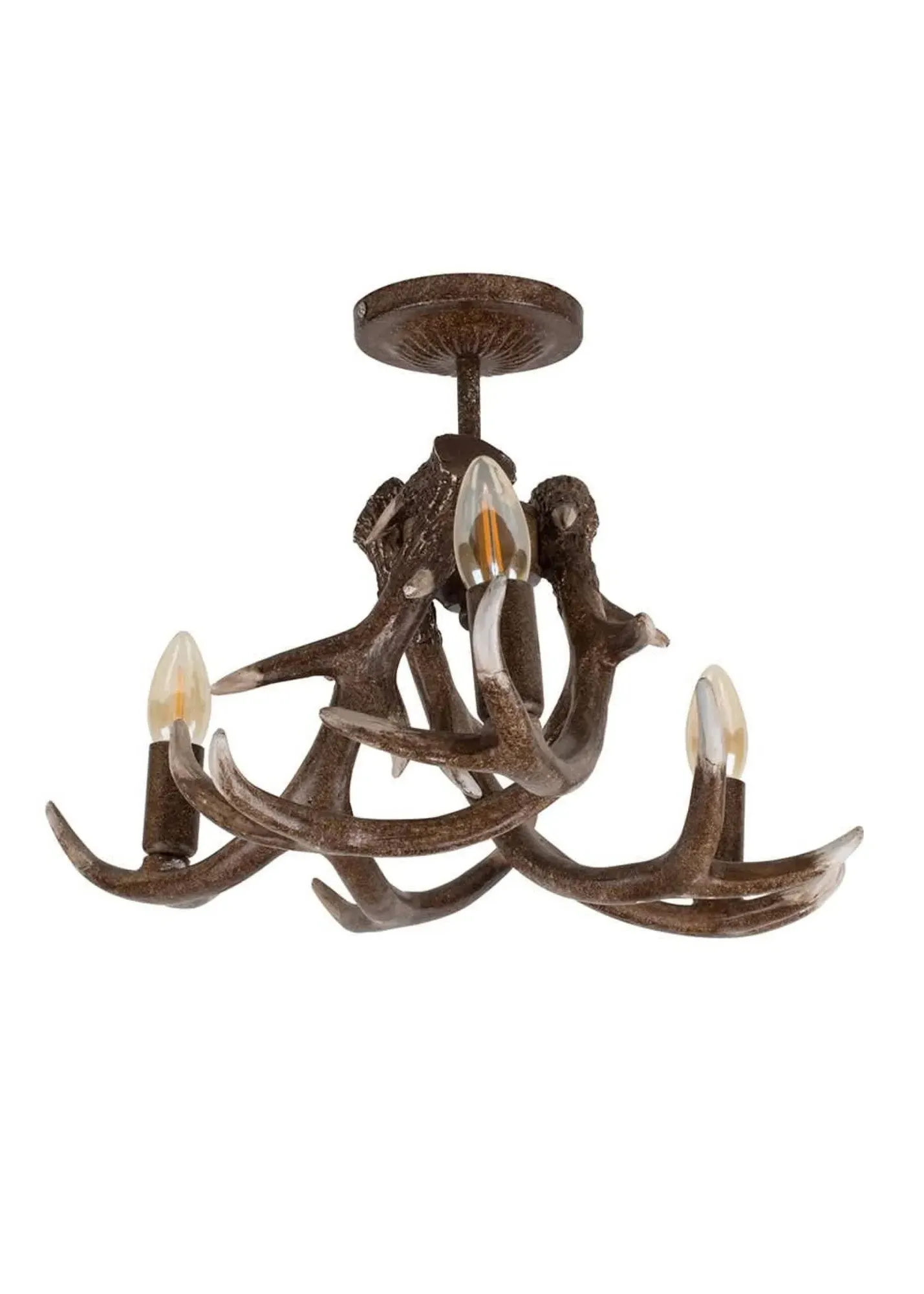 Caribou Antler 3-Way Ceiling Light - Brown, Plastic product
