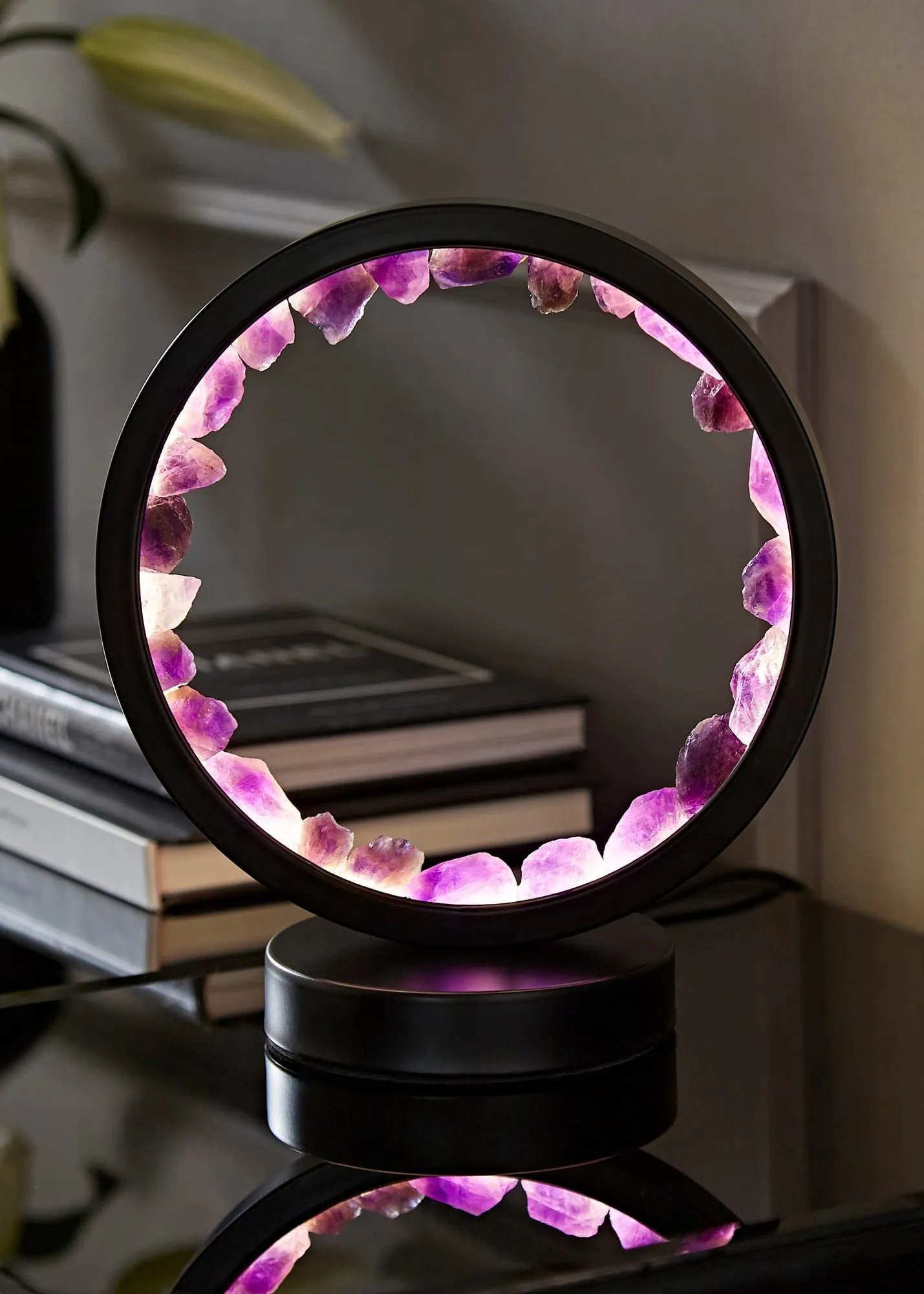 Crystal Wellness Lamp - Purple, Amethyst & Metal product