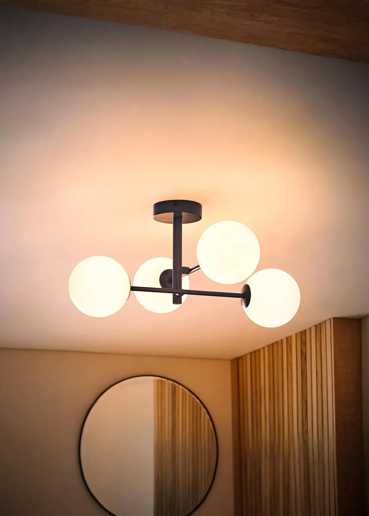 Darla 4-Way Ceiling Light with Bulbs - Navy, Metal & Glass product