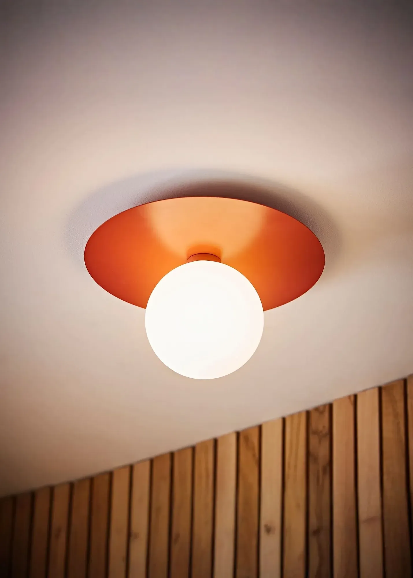 Darla Flush Ceiling Light IP44 Rated with Bulb - Brown, Metal product