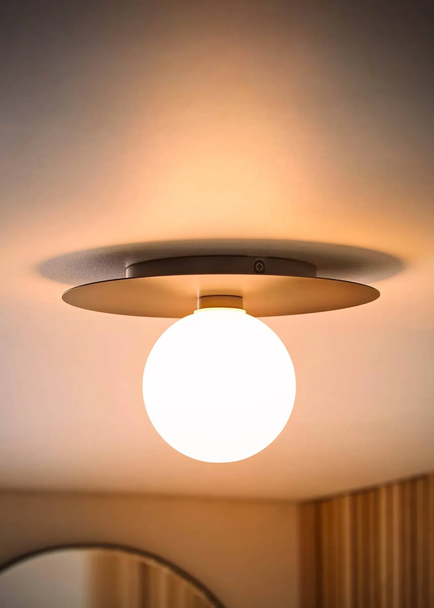 Darla Flush Ceiling Light IP44 with Bulb - Navy, Metal product