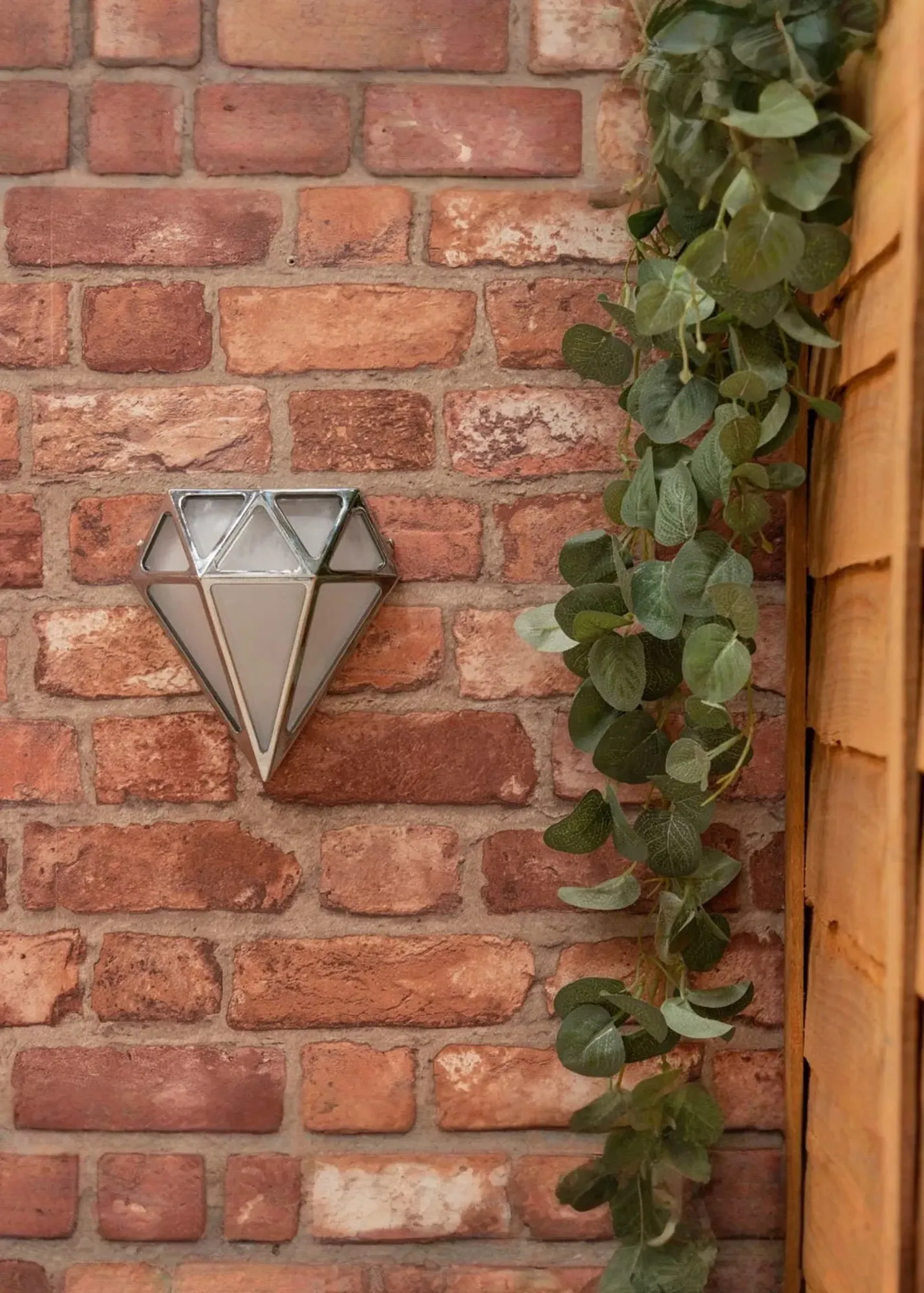 Diamond LED Outdoor Wall Lamp - Silver, Metal product