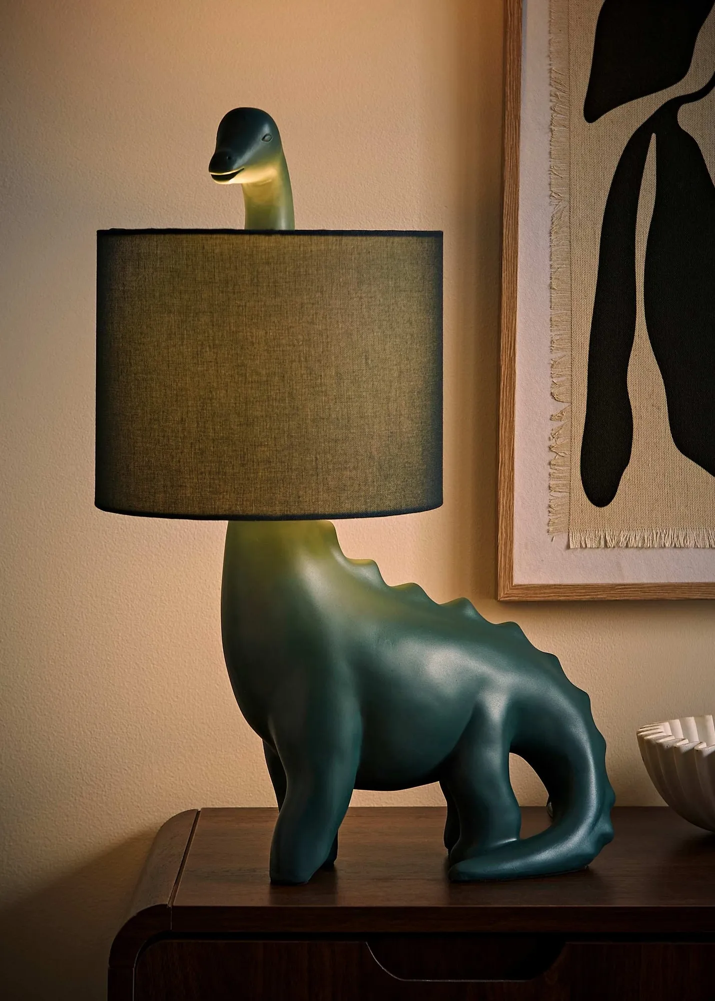 Dinosaur Table Lamp - Green, Ceramic product