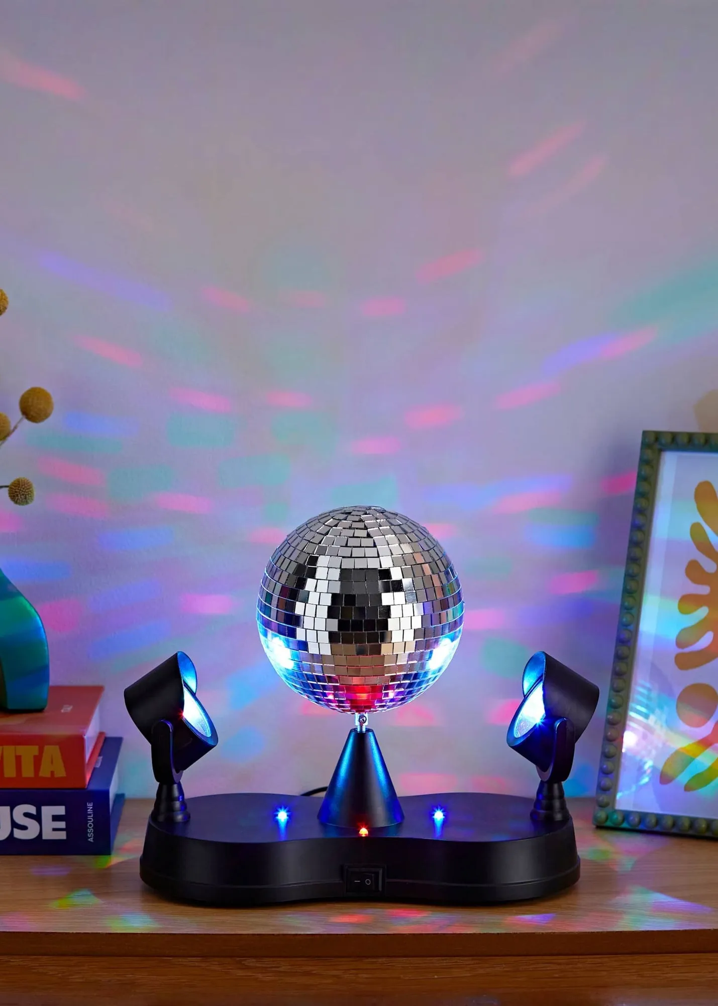 Dolly Disco Ball Rotating RGB LED Spotlight Table Lamp - Black product