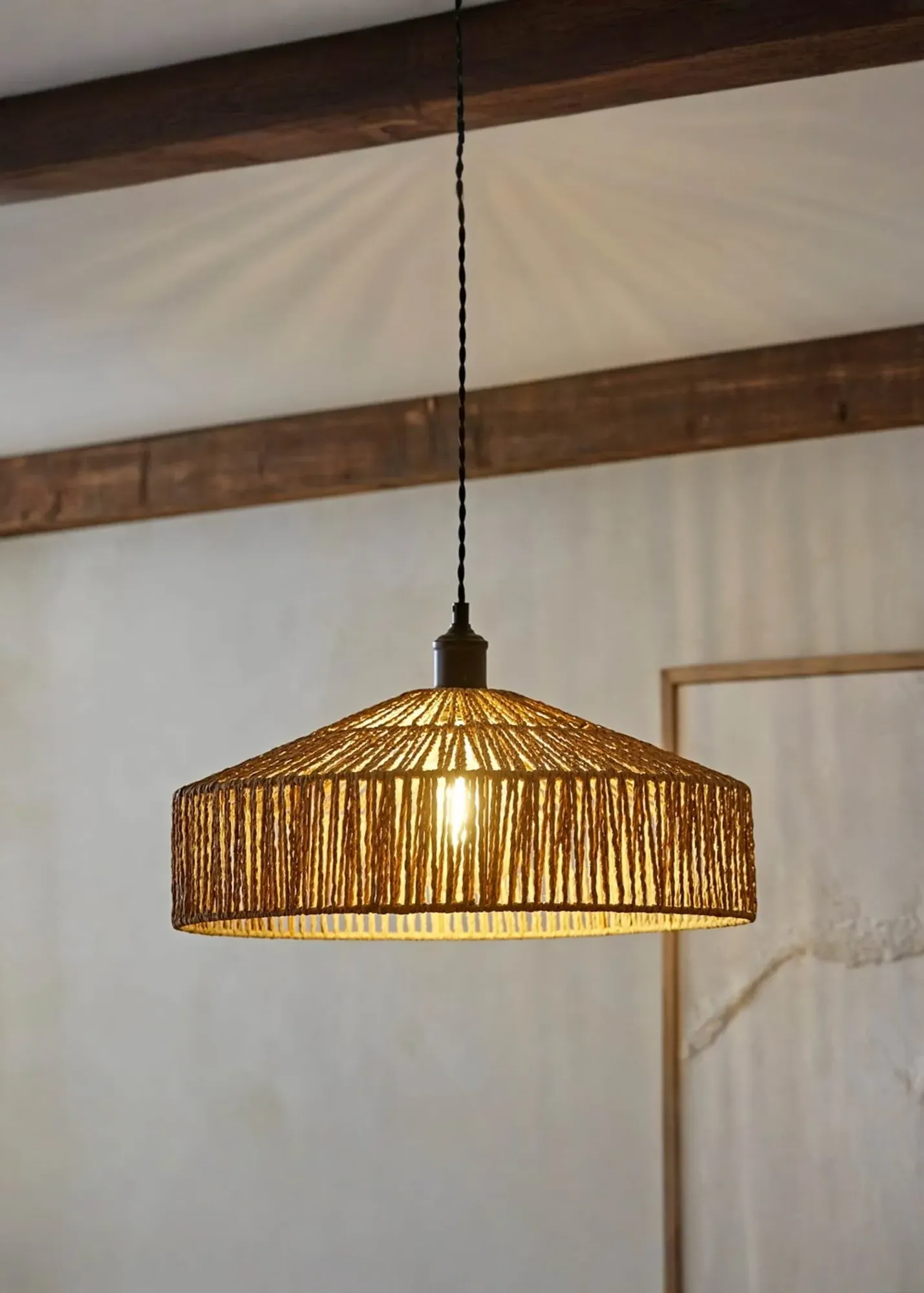 Elcano Woven Rope Easy Fit Ceiling Lampshade - Brown product