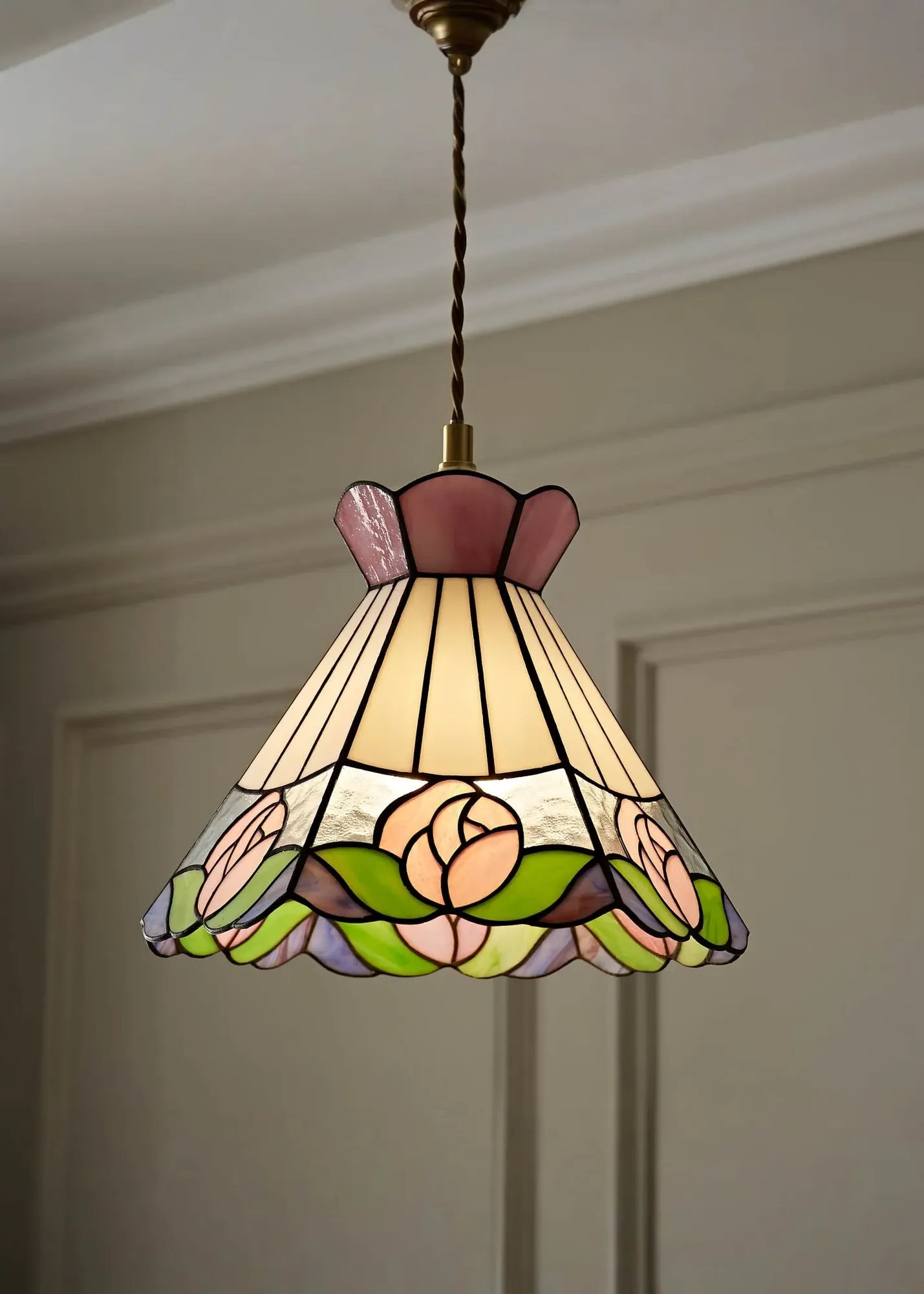 Evelyn Tiffany Rose Easy Fit Lampshade - Multi, Glass product