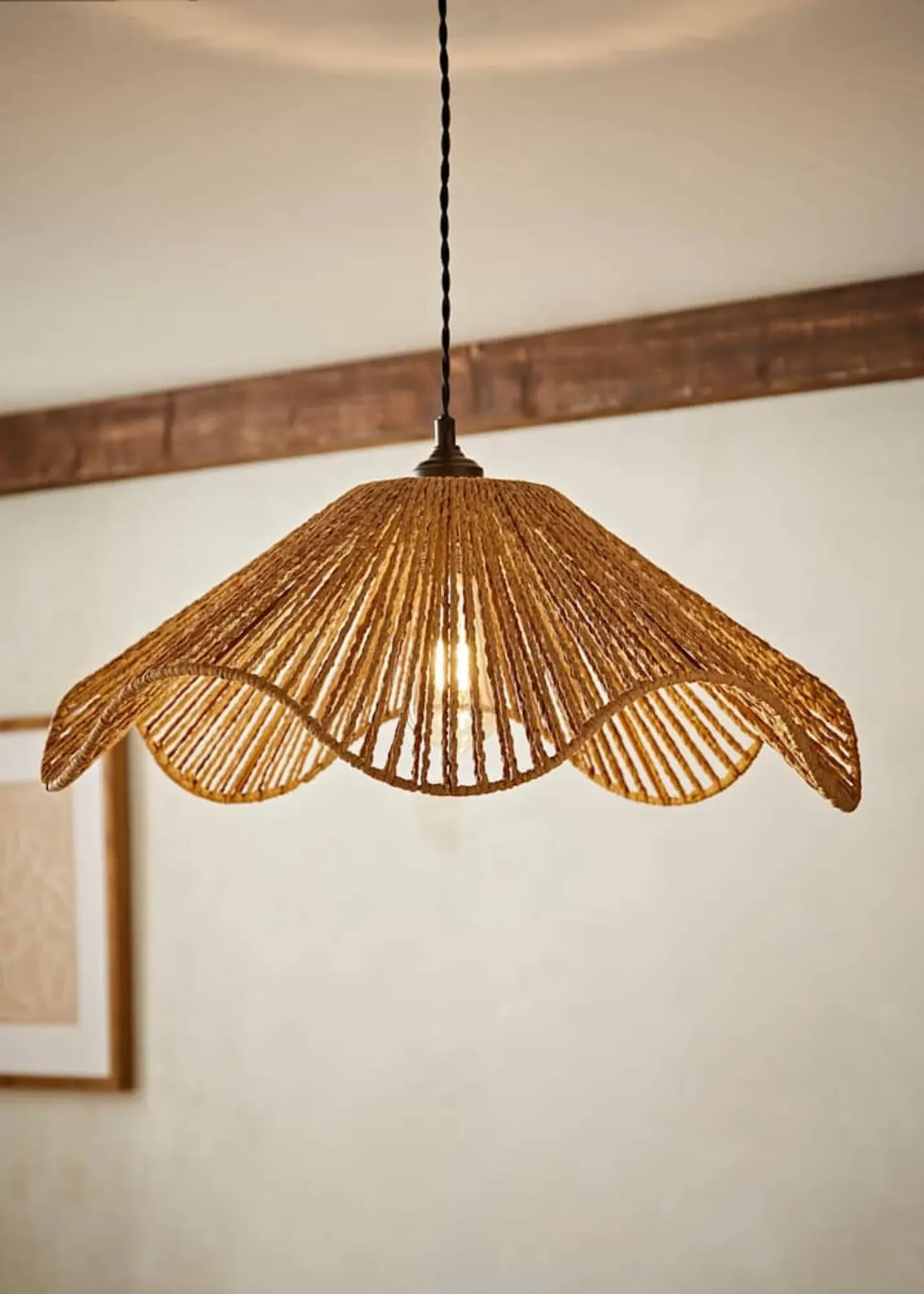 Farai Wave Easy Fit Ceiling Light Shade - Natural, Rope product