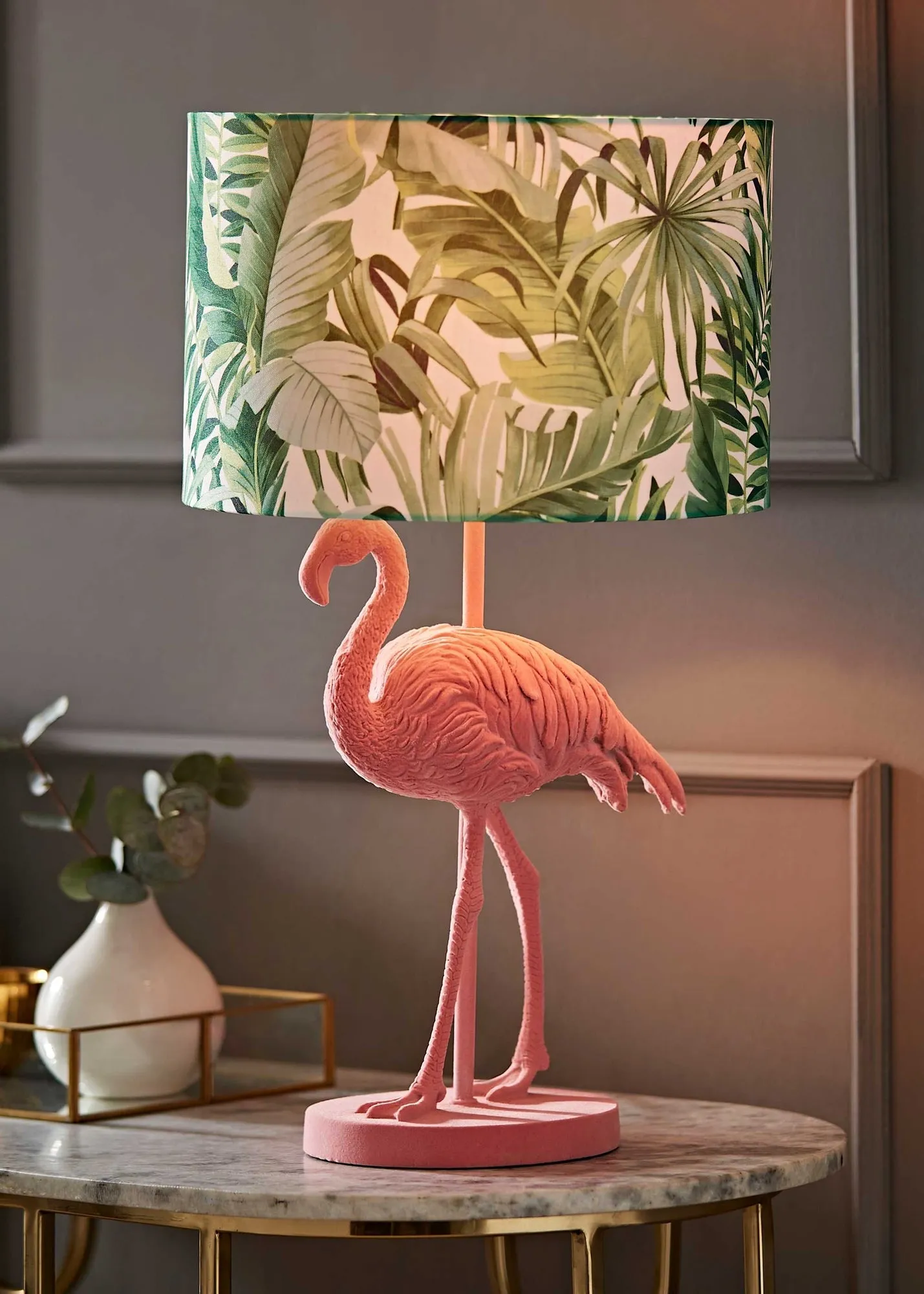 Flo Flamingo Table Lamp - Pink, Velvet product