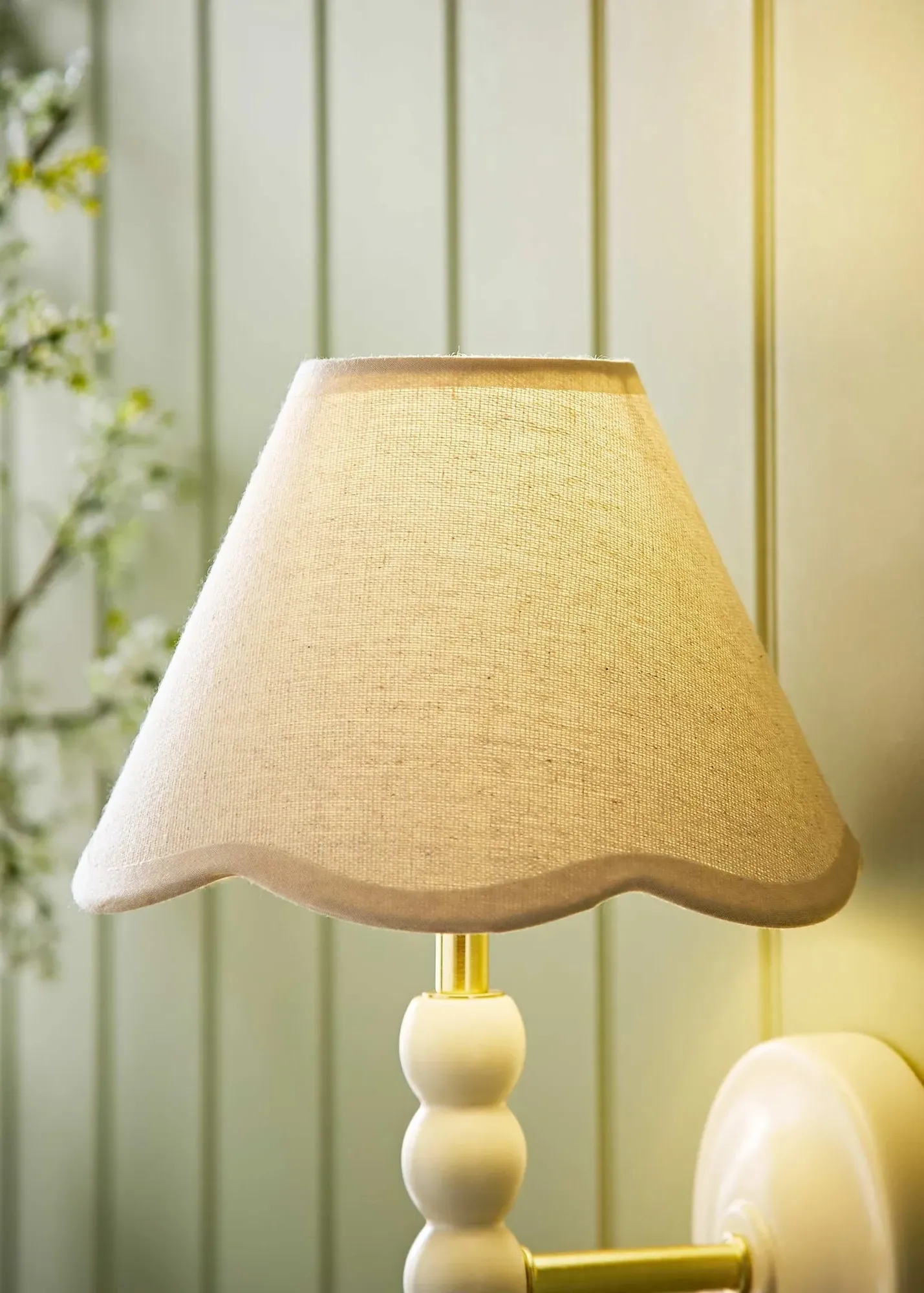 Florie Mini Scalloped Lamp Shade - Natural, Linen product