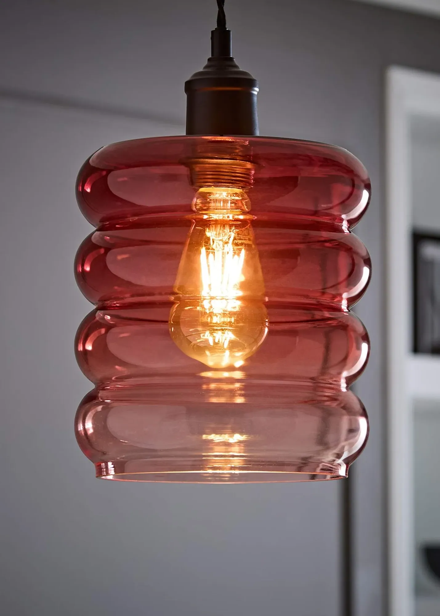 Giselle Berry Stacked Glass Easy Fit Shade - Pink, Glass product