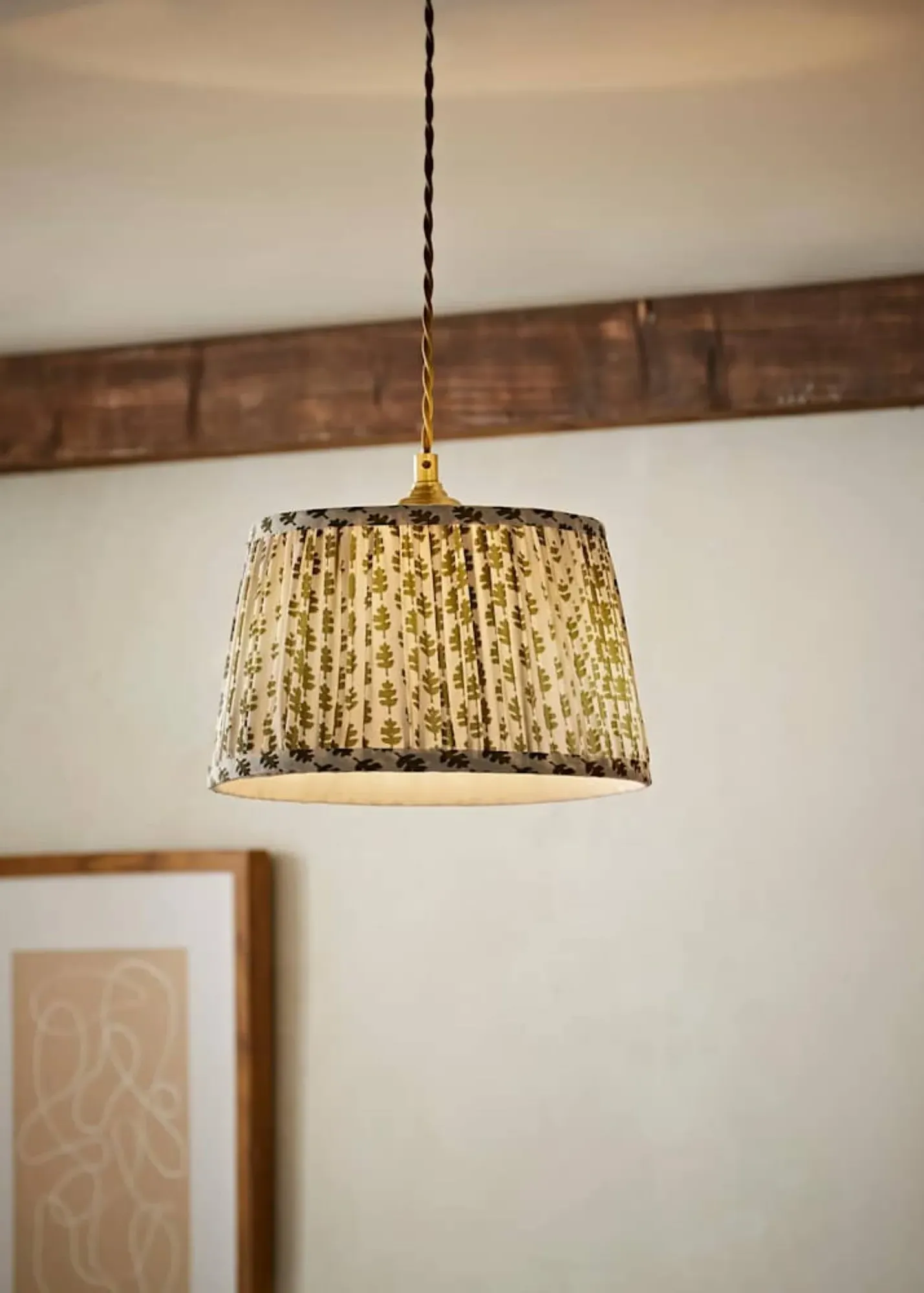 Grange Small Easy Fit Floral Pleated Lampshade - Green product