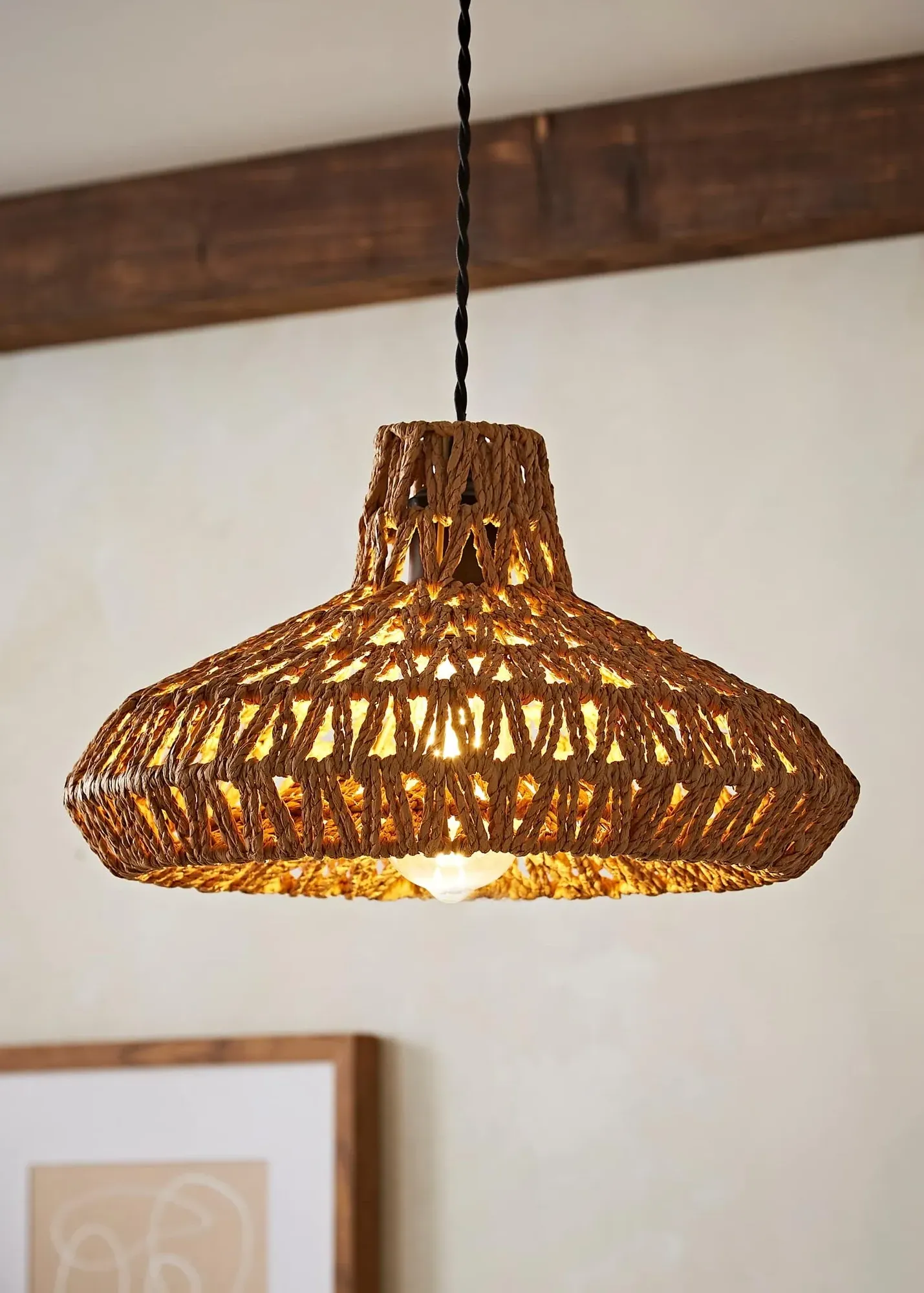 Hamilton Natural Rope Easy Fit Ceiling Lampshade - Brown product