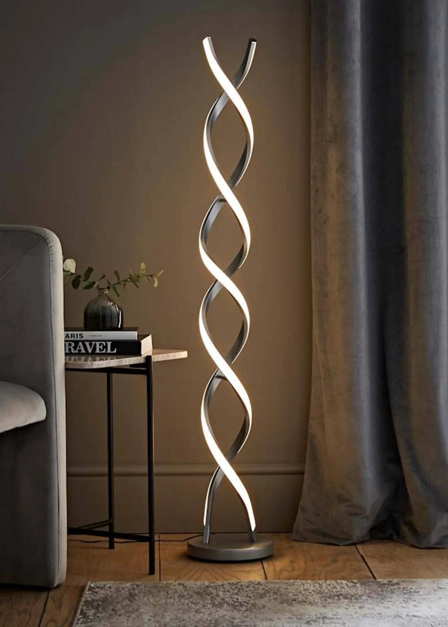 Infinity Double Twist Integrated LED Floor Lamp - Grey product
