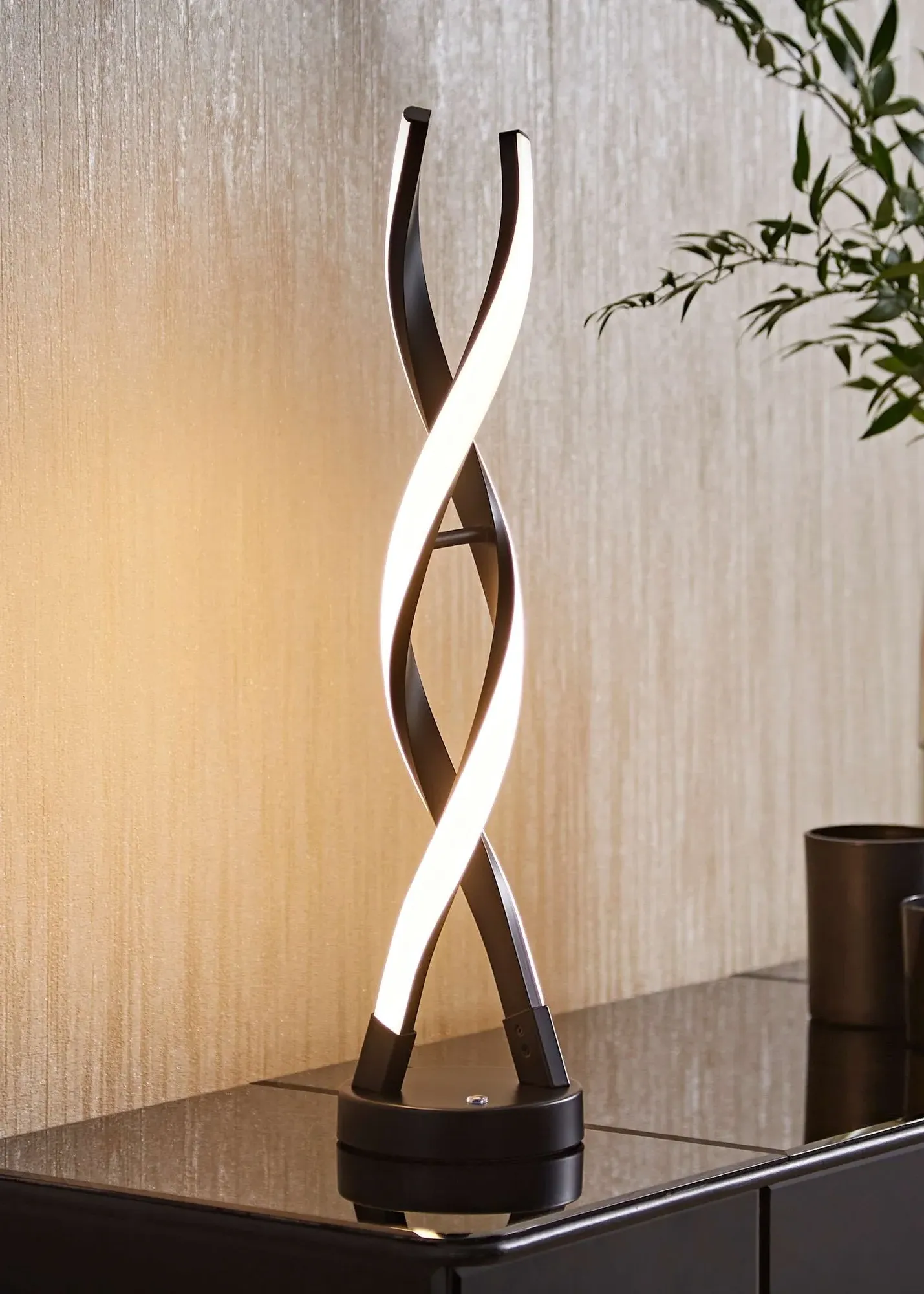 Infinity Double Twist Integrated LED Table Lamp - Black product