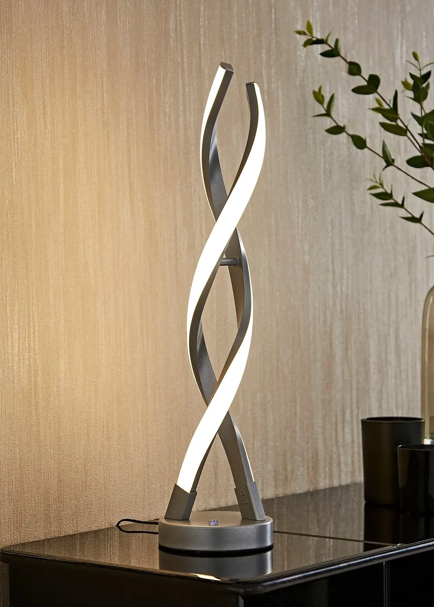 Infinity Double Twist LED Table Lamp - Silver, Metal product