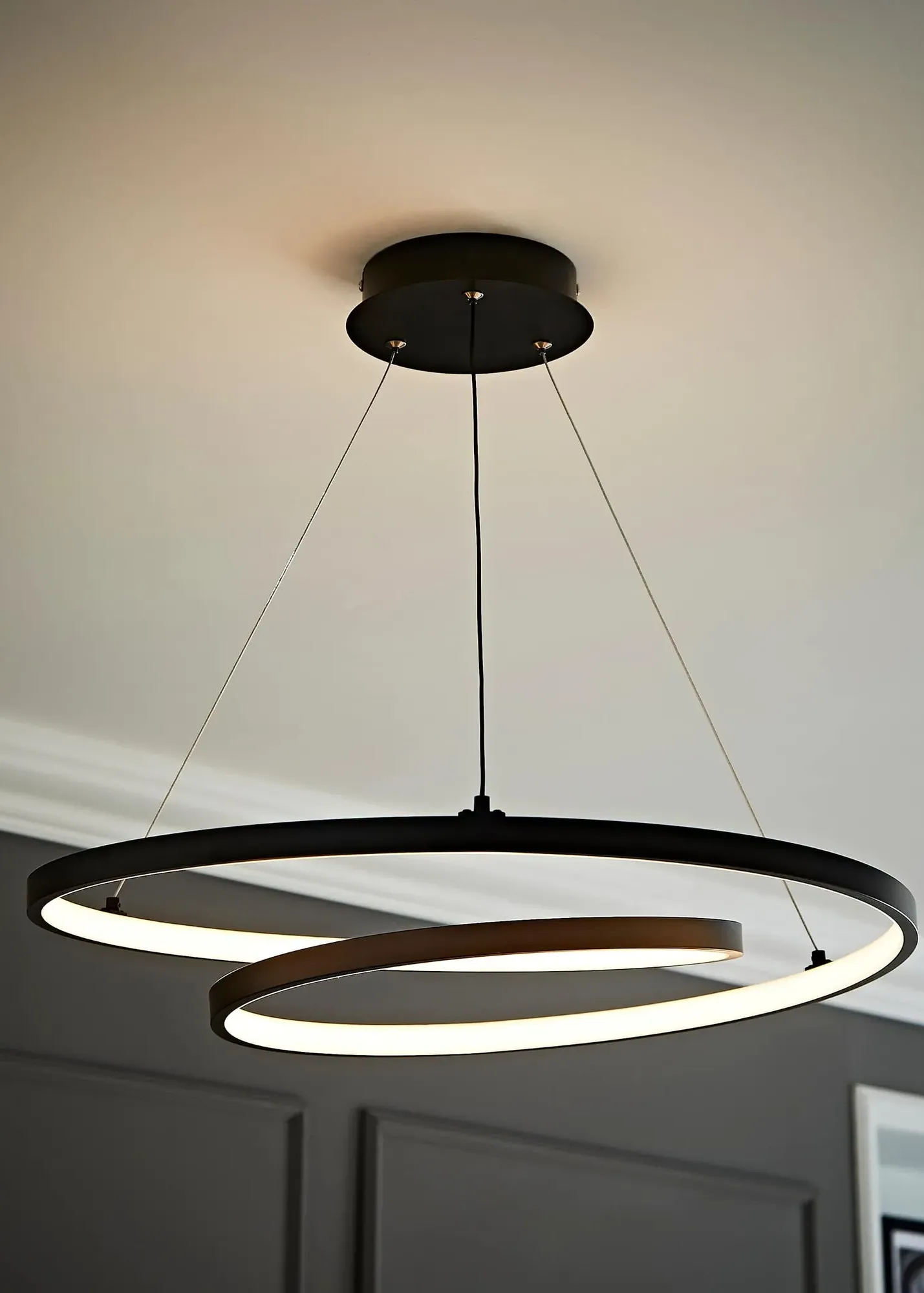 Infinity Matte Loop LED Ceiling Light - Black, Metal product