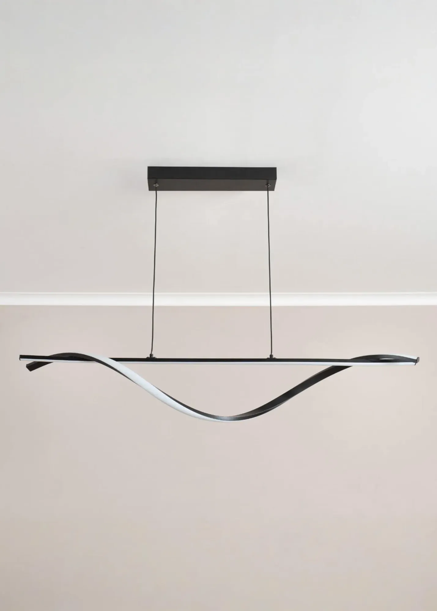 Infinity Matte Twist Drop Bar Integrated LED Ceiling Light - Black product