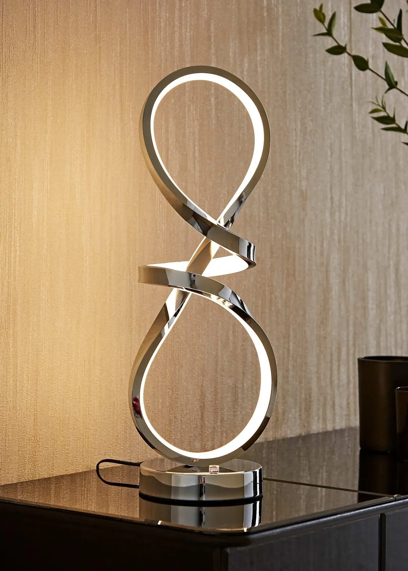 Infinity Swirl LED Touch Dimmer Table Lamp - Chrome product